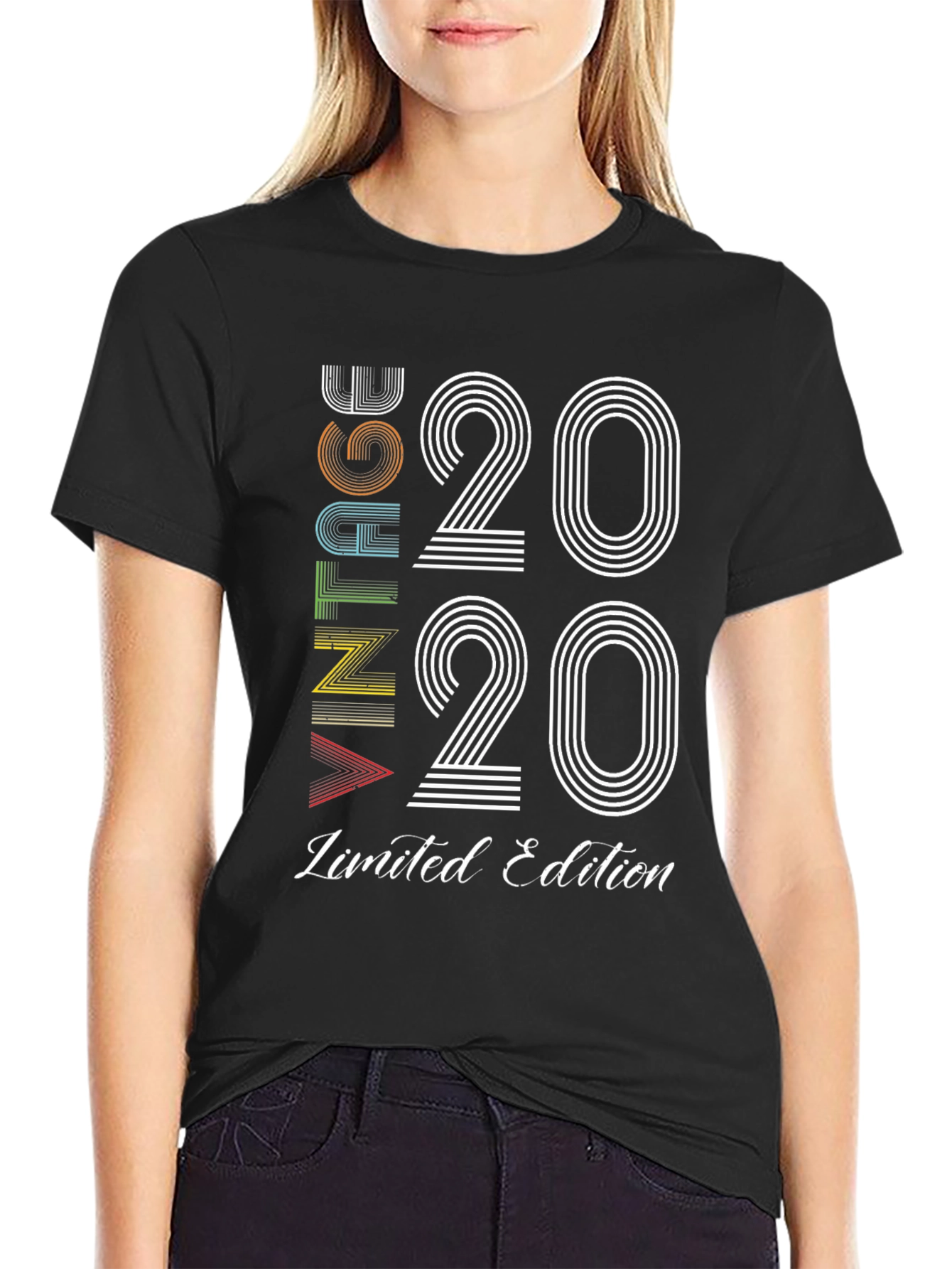 Black Vintage 2020 Limited Edition Black T-Shirt view 2