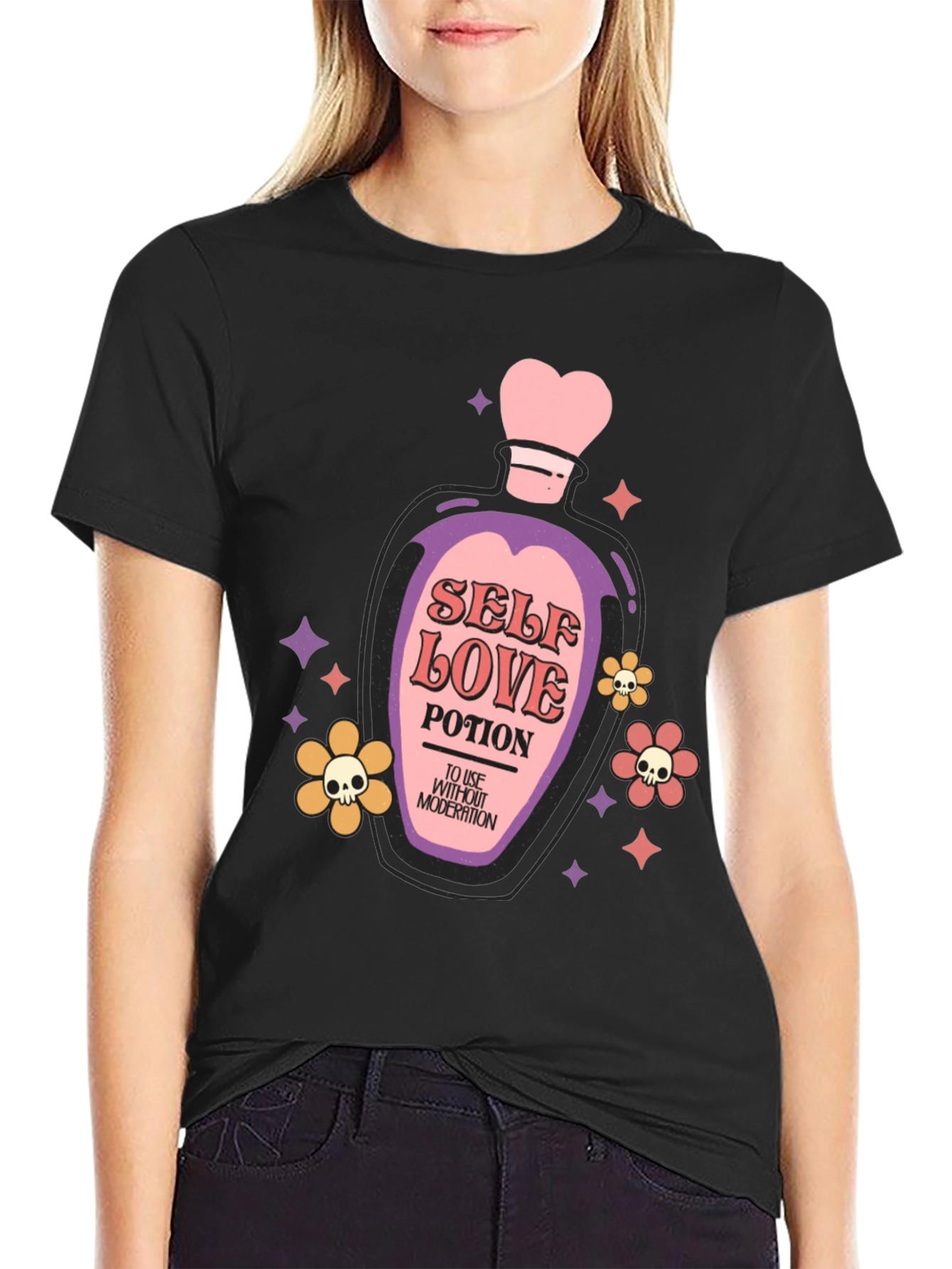 Black Self Love Potion Graphic T-Shirt view 2