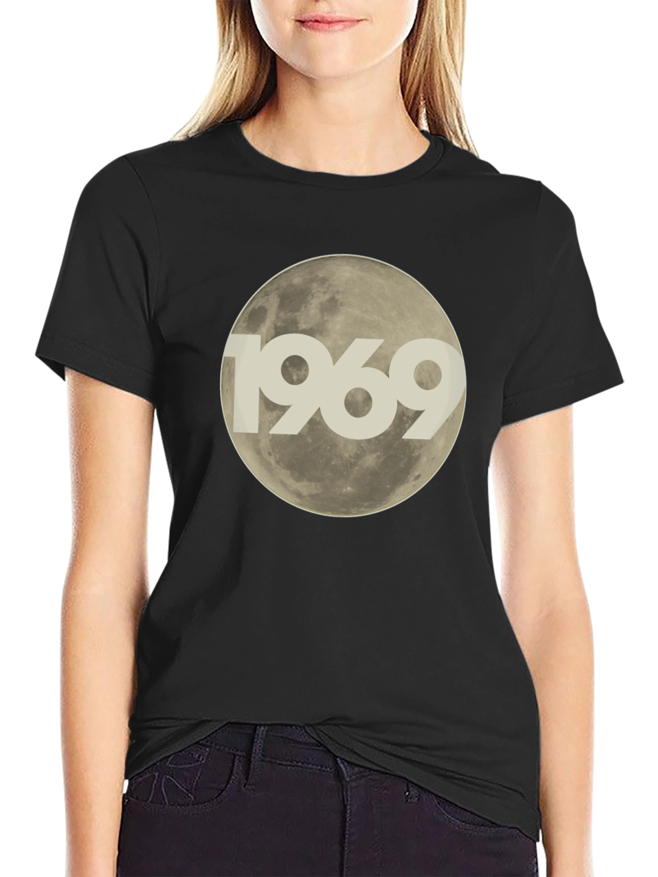 Black 1969 Moon Landing Graphic T-Shirt view 2