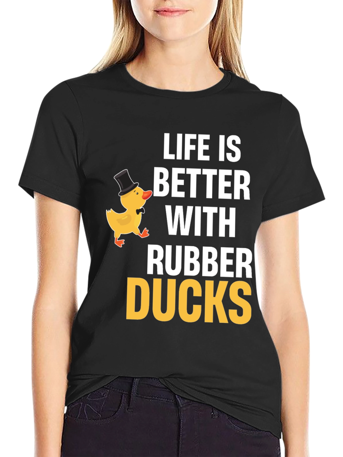 Black Life is Better With Rubber Ducks - Graphic T-Shirt view 2