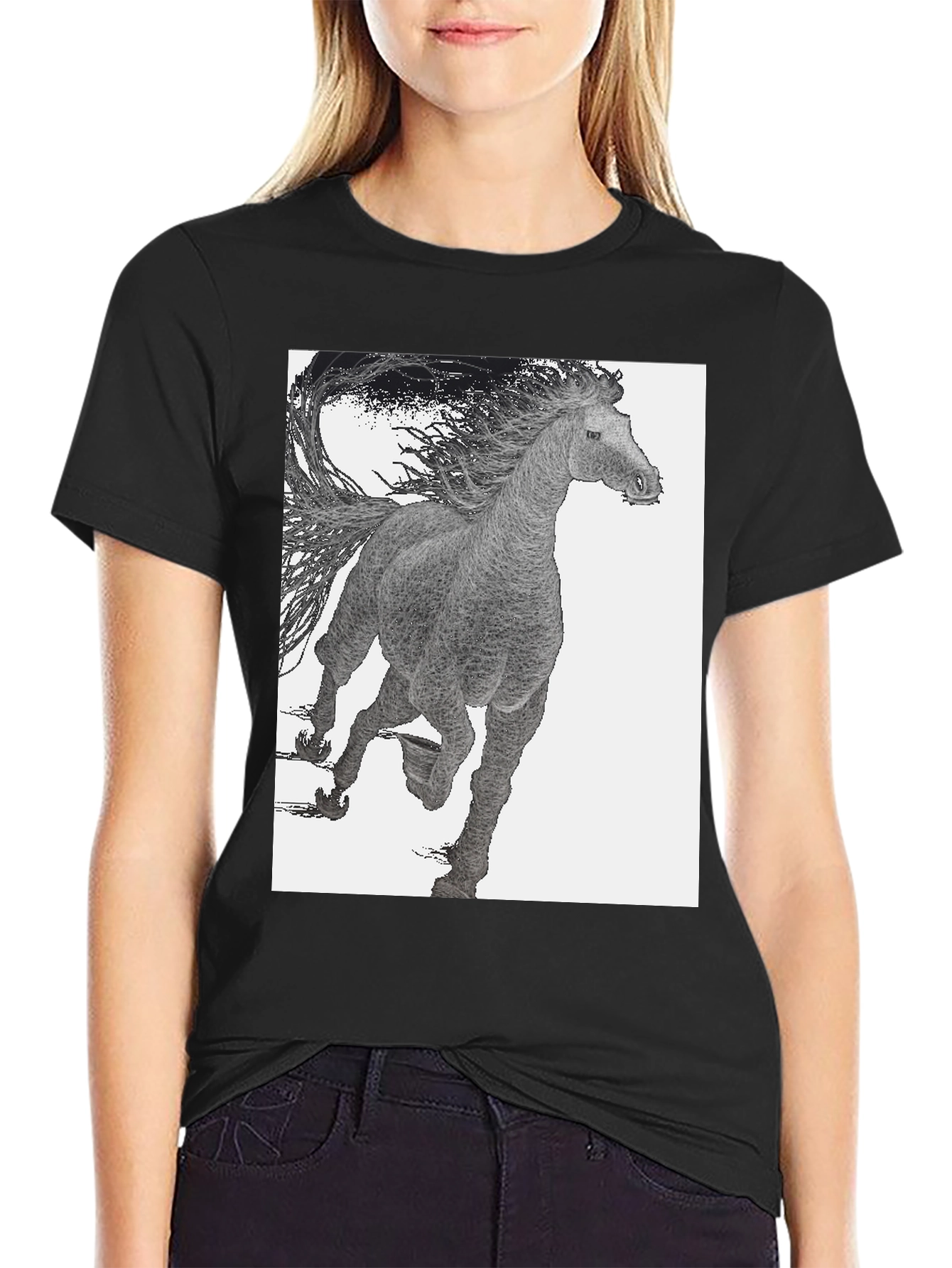 Black Black Horse Graphic Tee view 2