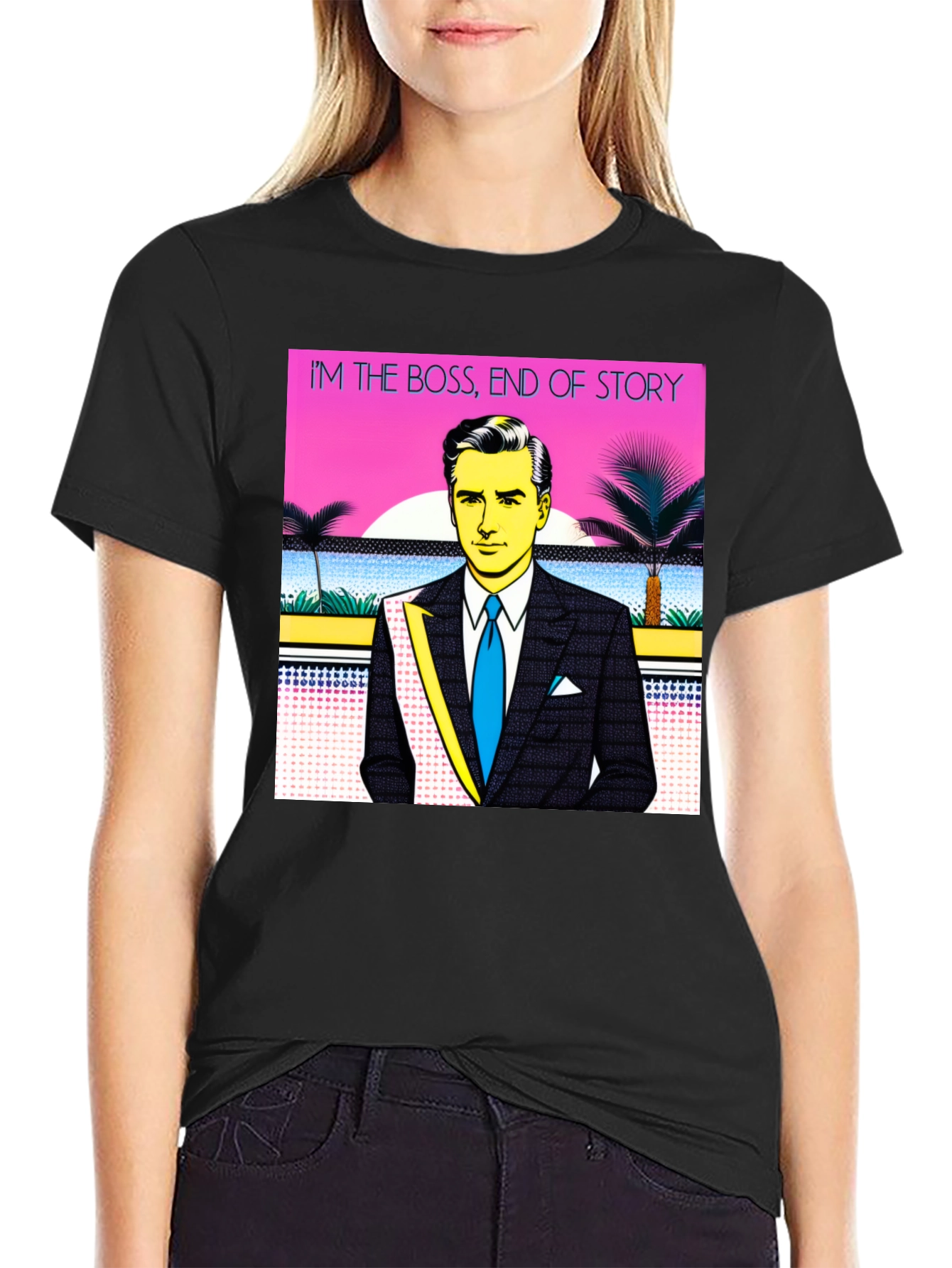 Black I'm The Boss Men's Graphic T-Shirt view 2