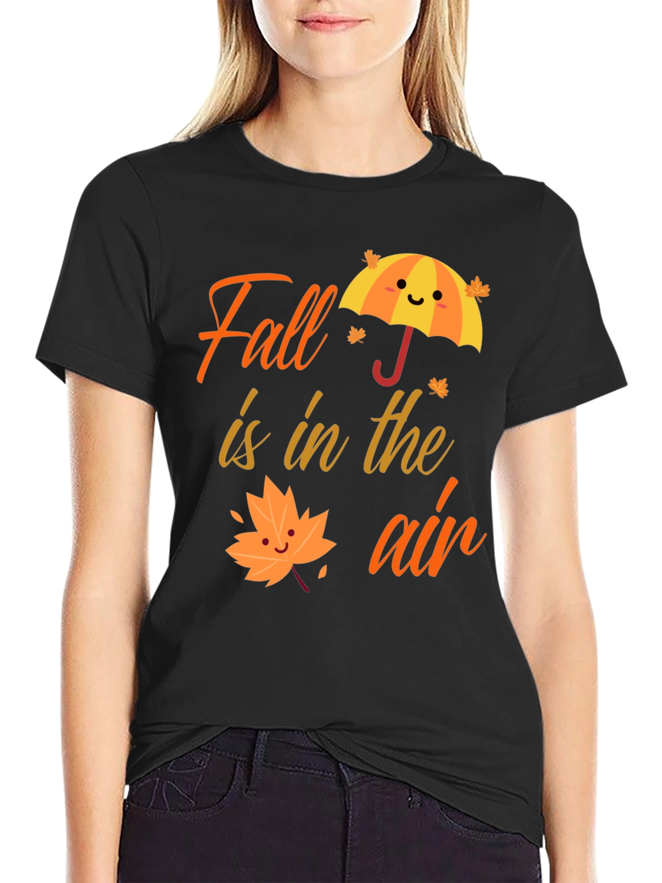 Black Fall is in the Air Graphic T-Shirt view 2