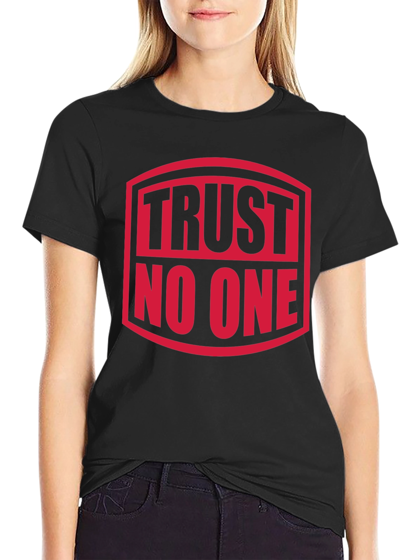 Black Trust No One Graphic Tee - Black view 2