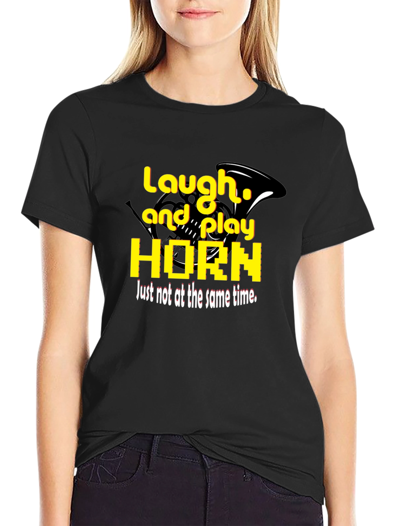 Black Laugh and Play Horn Black T-Shirt view 2