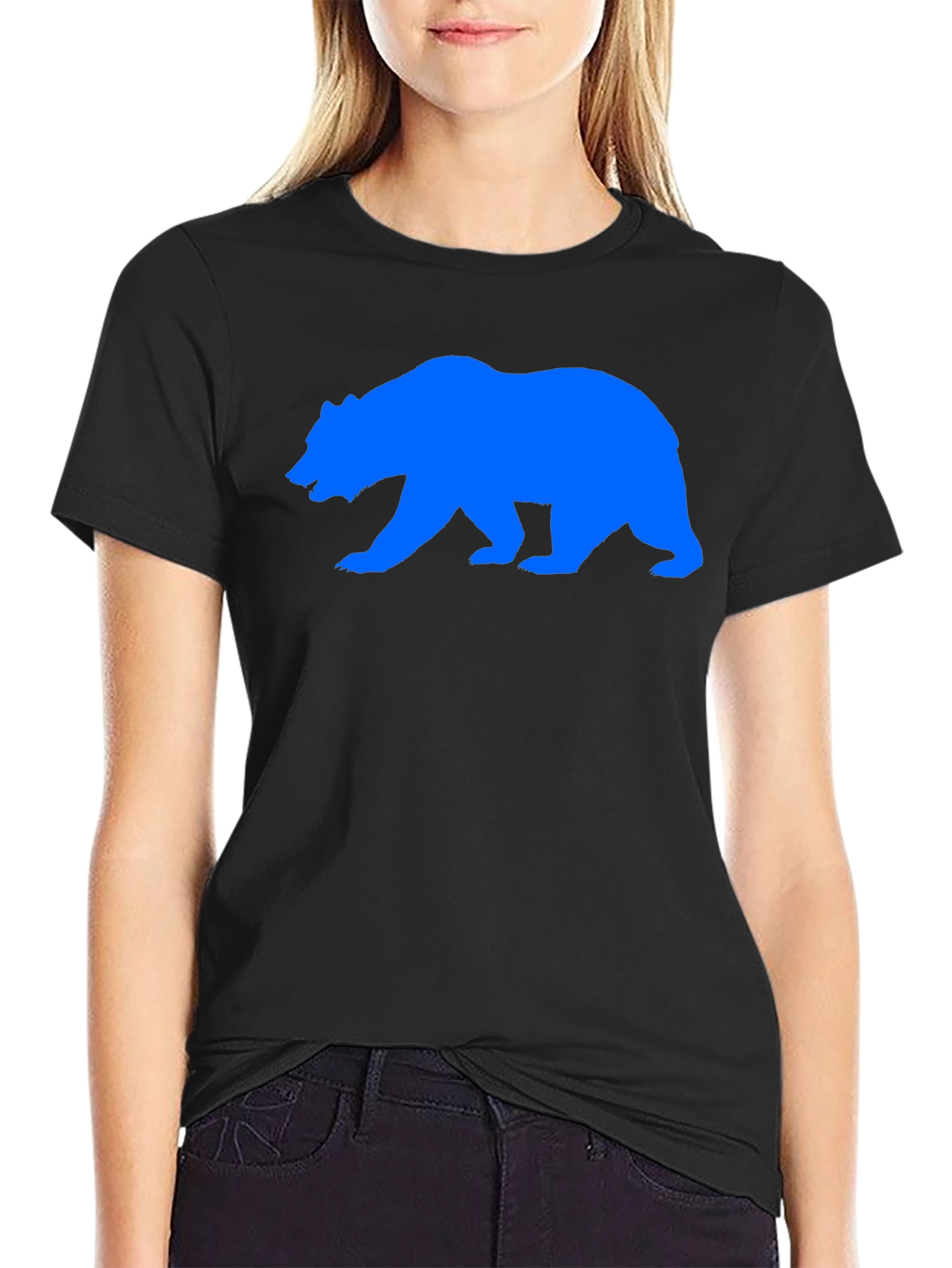 Black Bear Graphic Print Black T-Shirt view 2
