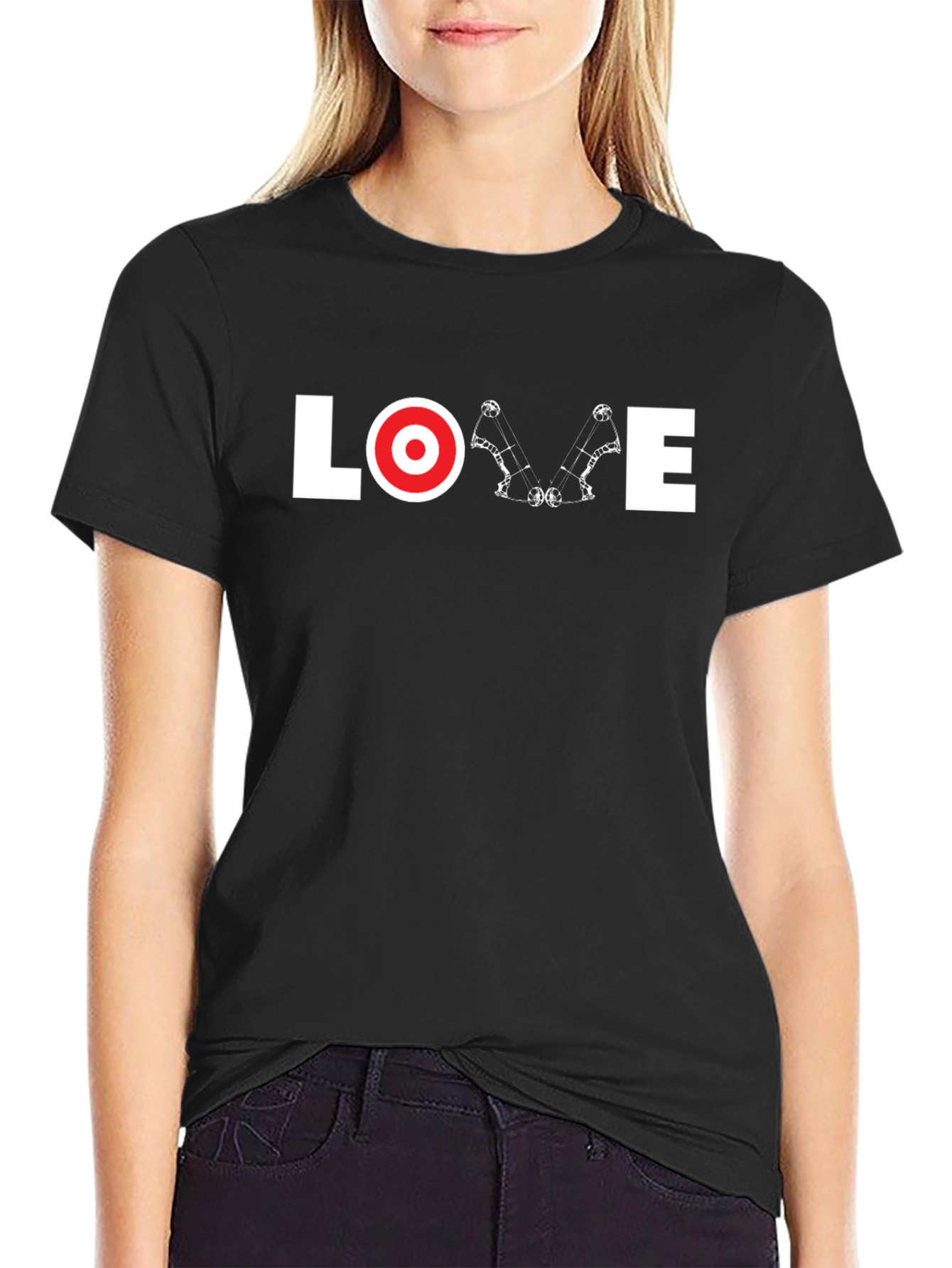 Black Love Archery T-Shirt - Black Graphic Tee view 2