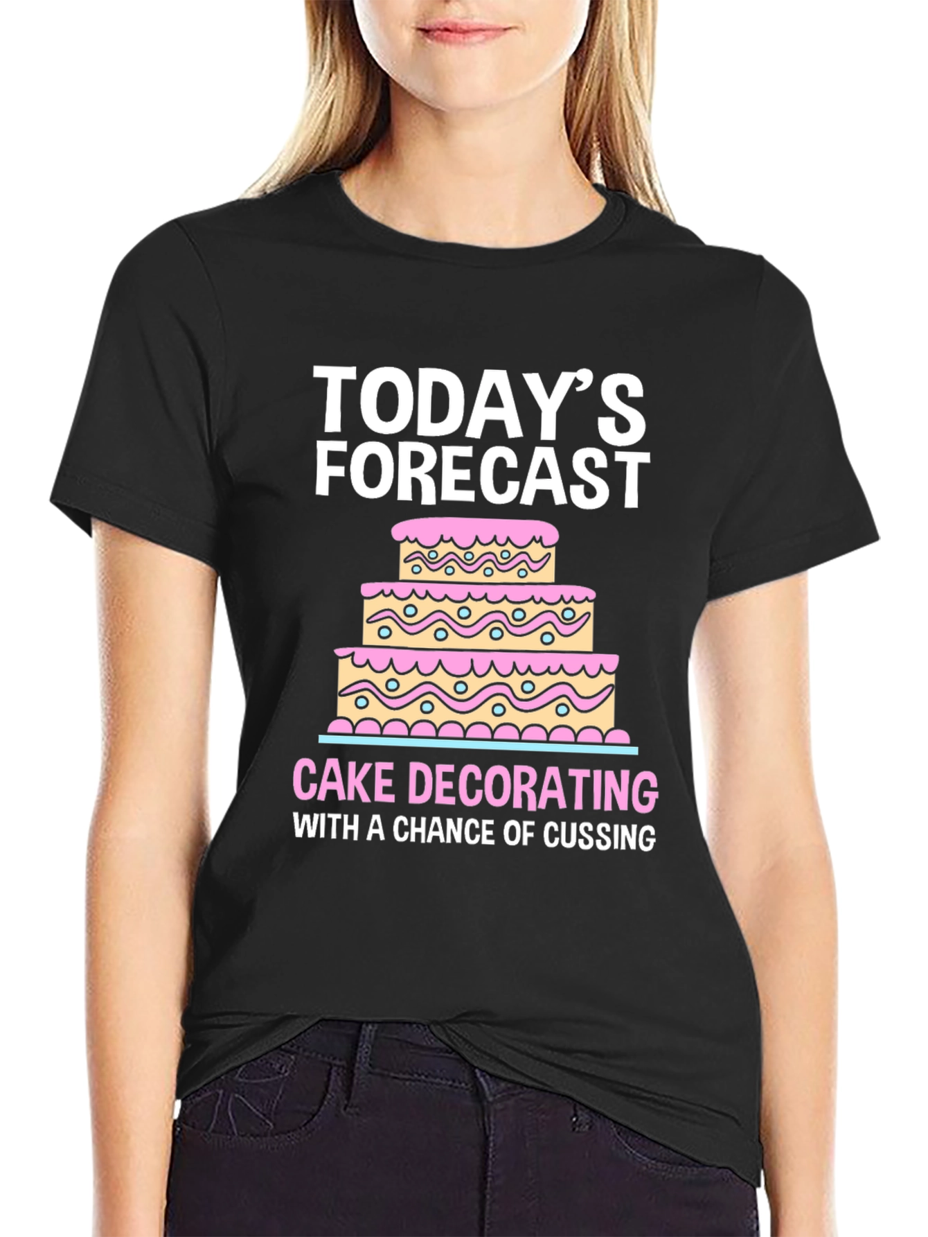 Black Cake Decorating Forecast T-Shirt view 2