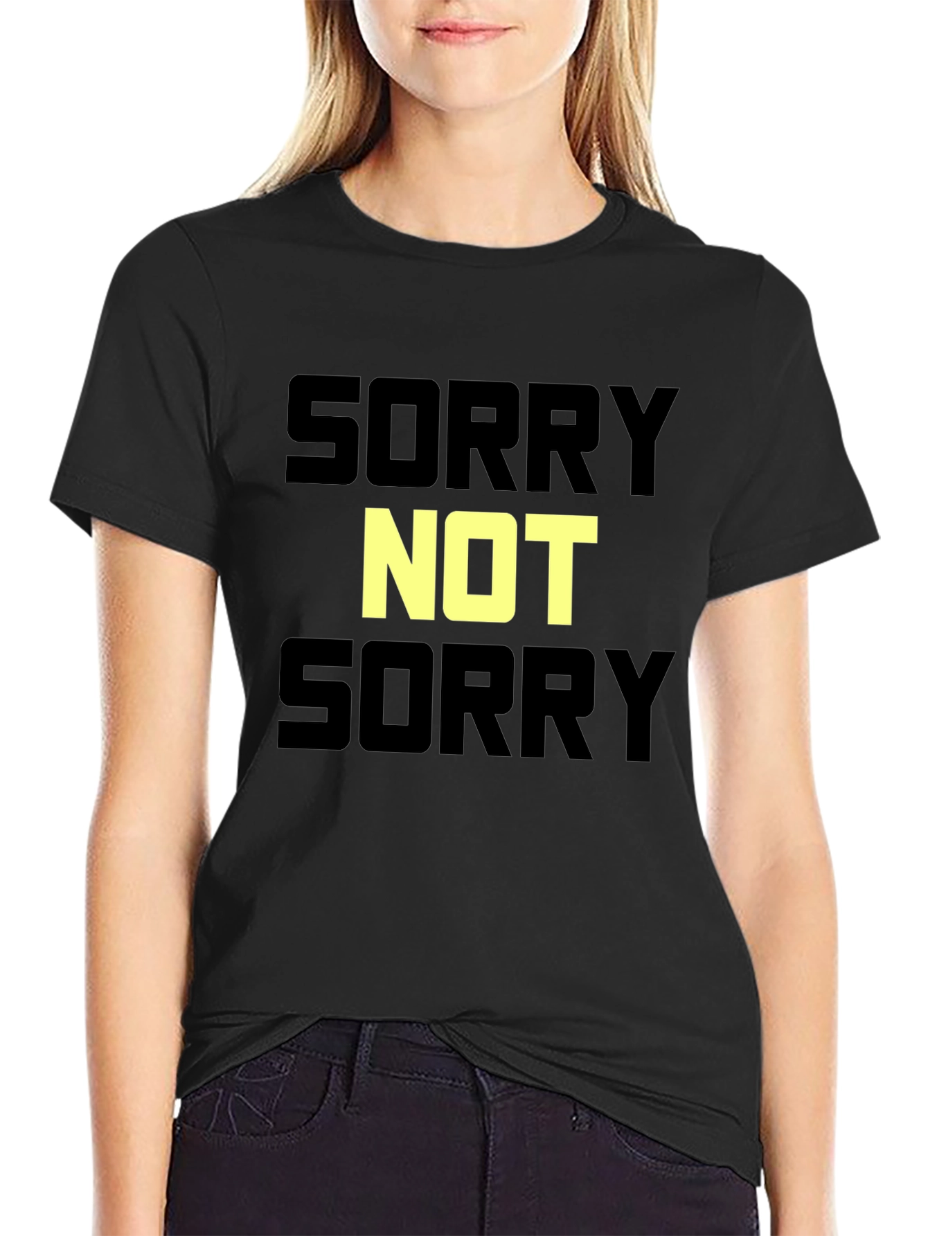 Black Sorry Not Sorry Graphic T-Shirt - Bold Statement Tee view 2