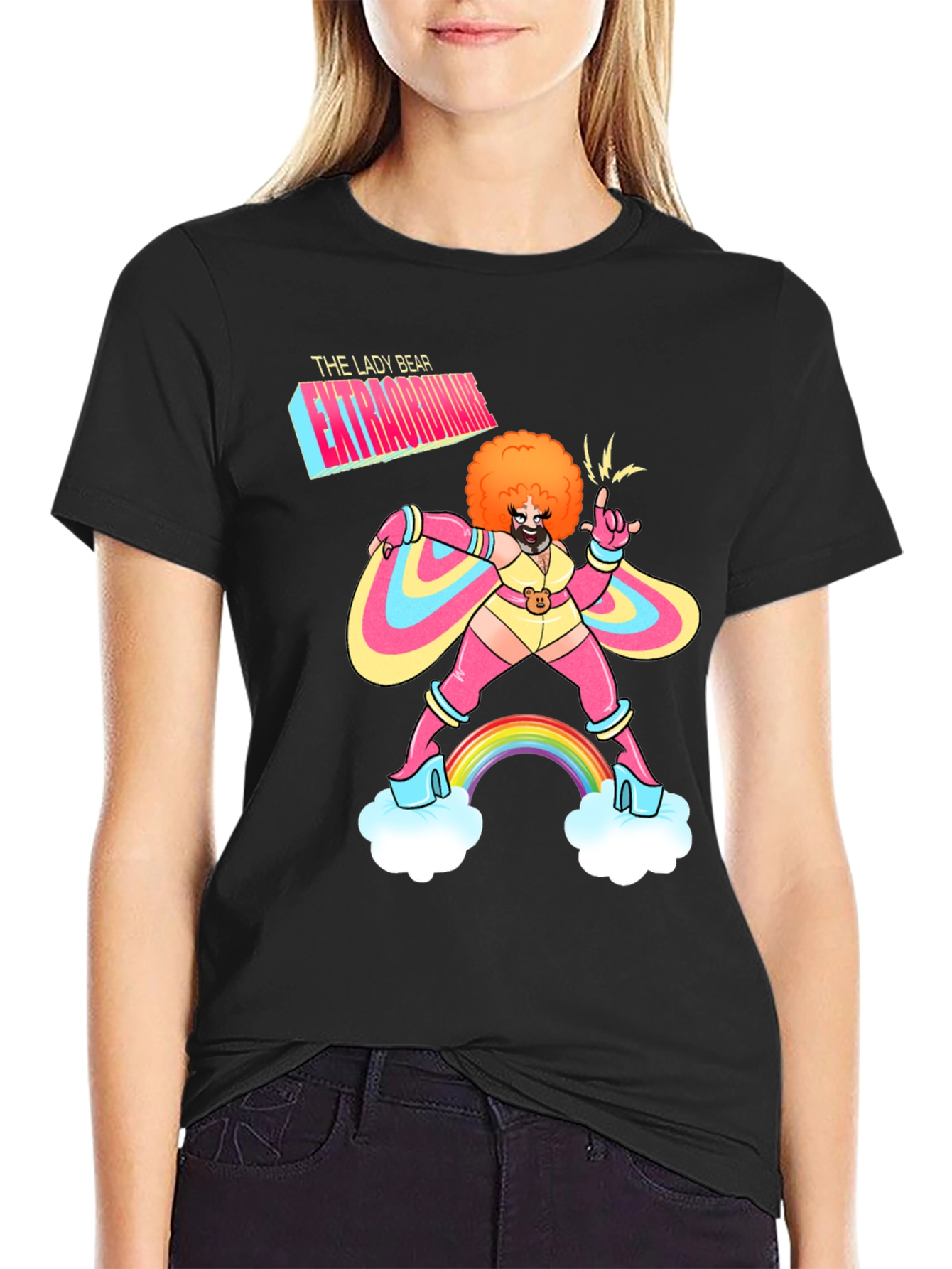 Black The Lady Bear Extraordinaire Graphic Tee view 2