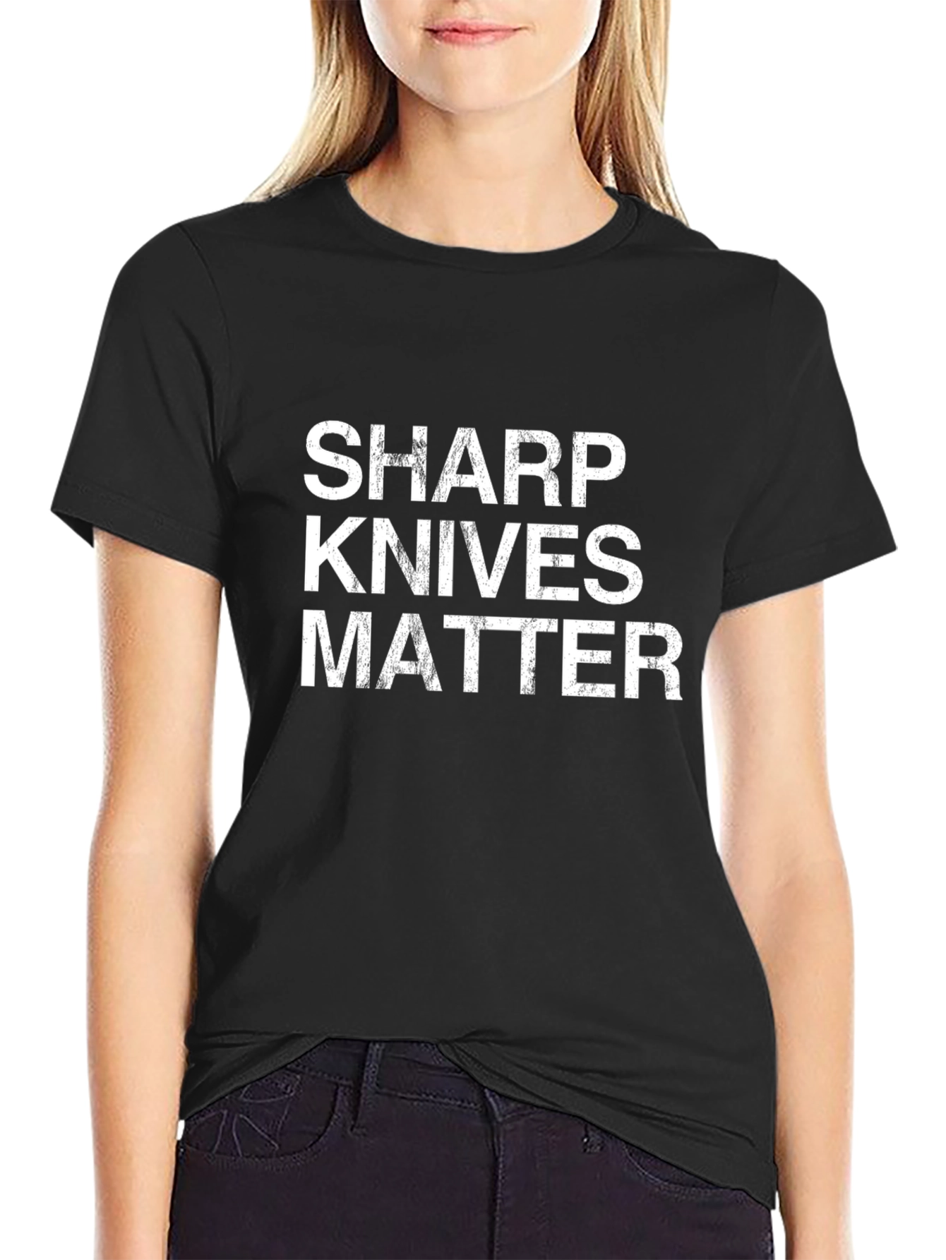 Black Sharp Knives Matter T-Shirt - Menswear view 2