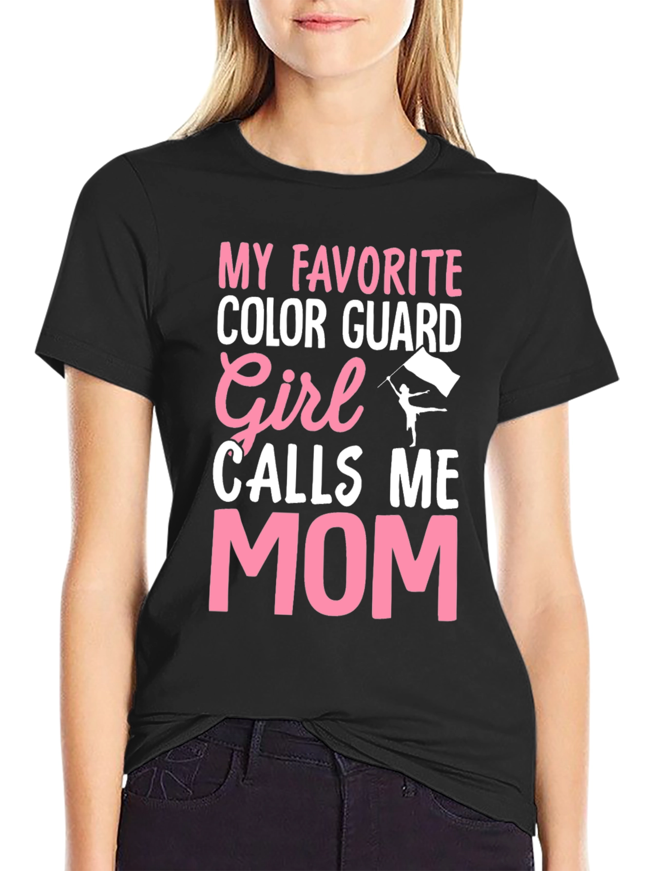 Black Color Guard Mom T-Shirt - Show Your Pride! view 2