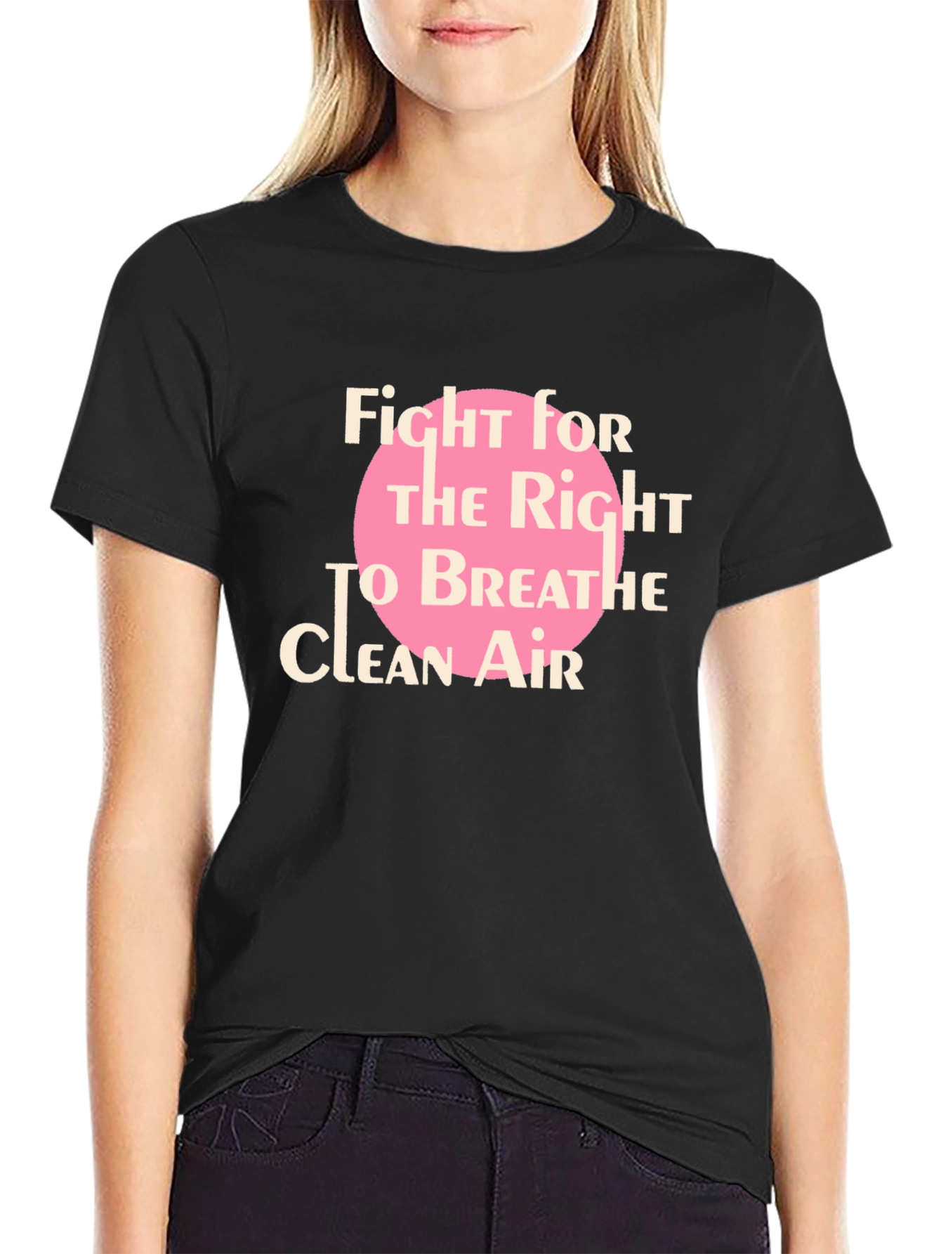 Black Fight for Clean Air Black T-Shirt view 2