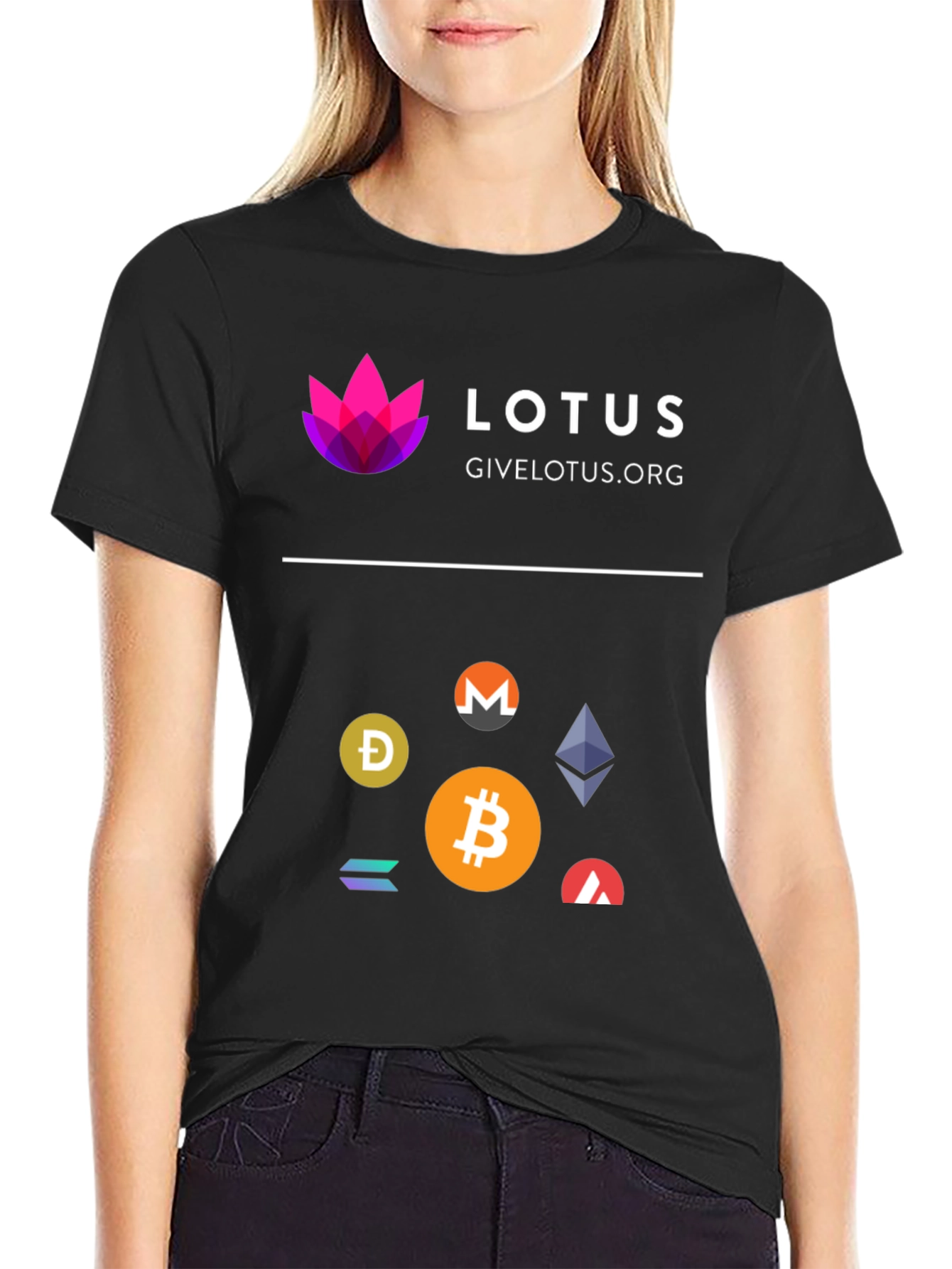 Black Lotus Cryptocurrency T-Shirt - Black Cotton Blend view 2
