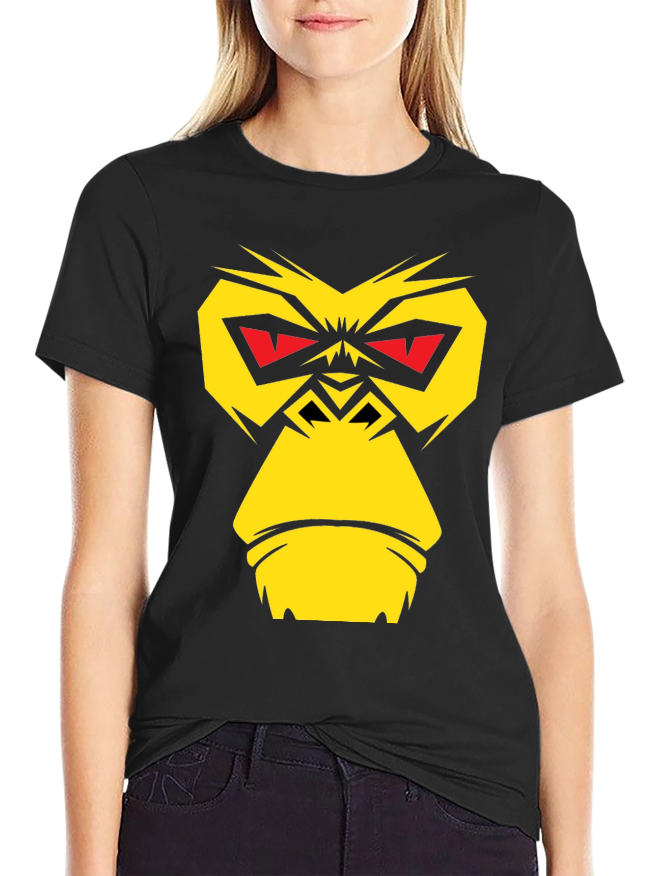 Black Bold Gorilla Graphic Tee - Black Cotton Blend view 2