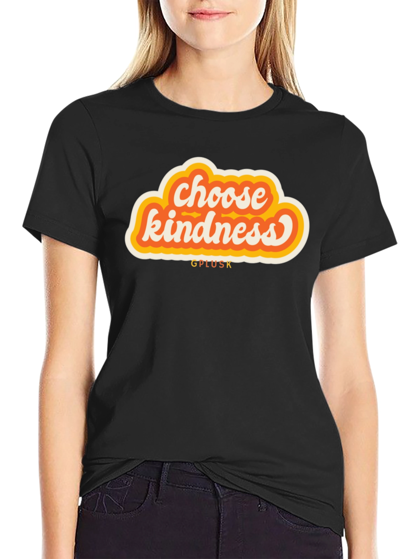 Black Choose Kindness Graphic Tee - Soft Cotton Blend view 2