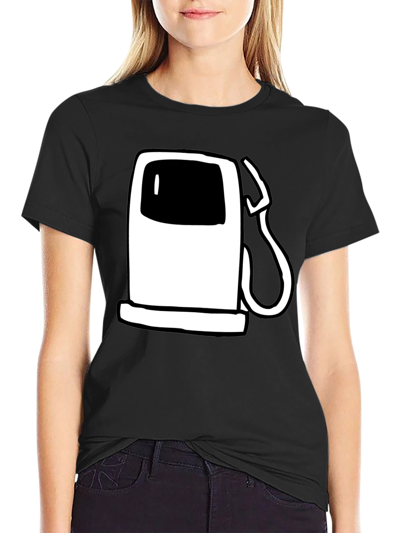 Black Gas Pump T-Shirt - Quirky Graphic Tee view 2