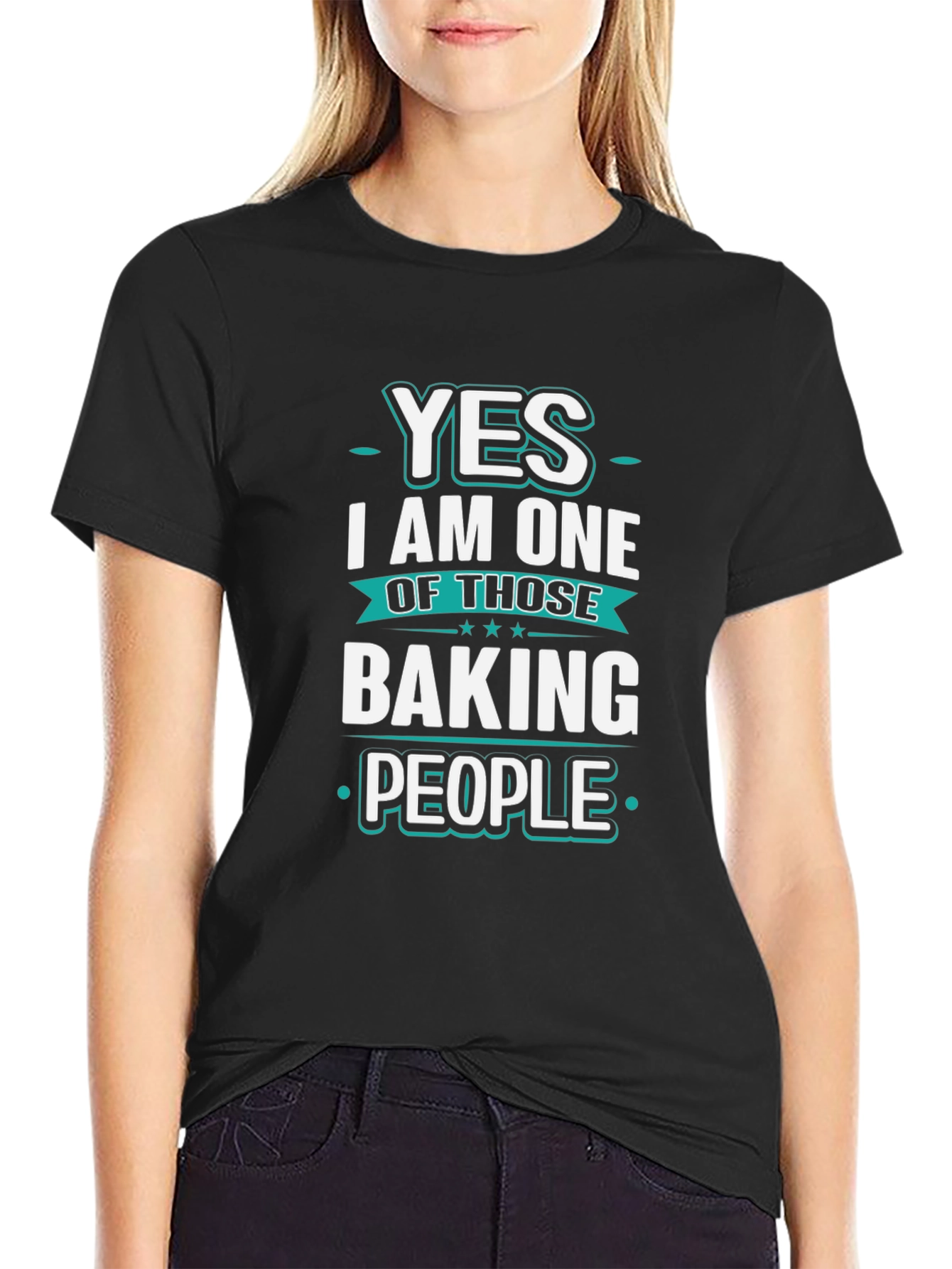 Black Baking People T-Shirt - Novelty Tee view 2