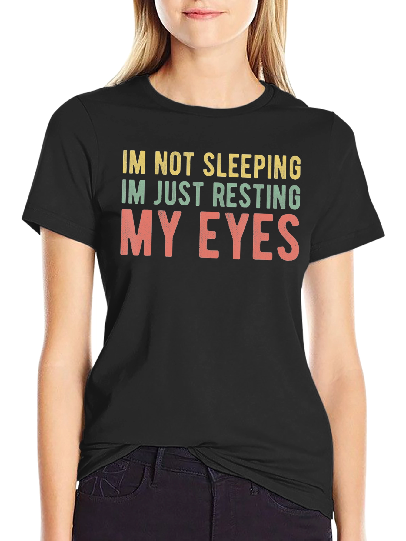 Black Resting My Eyes T-Shirt view 2