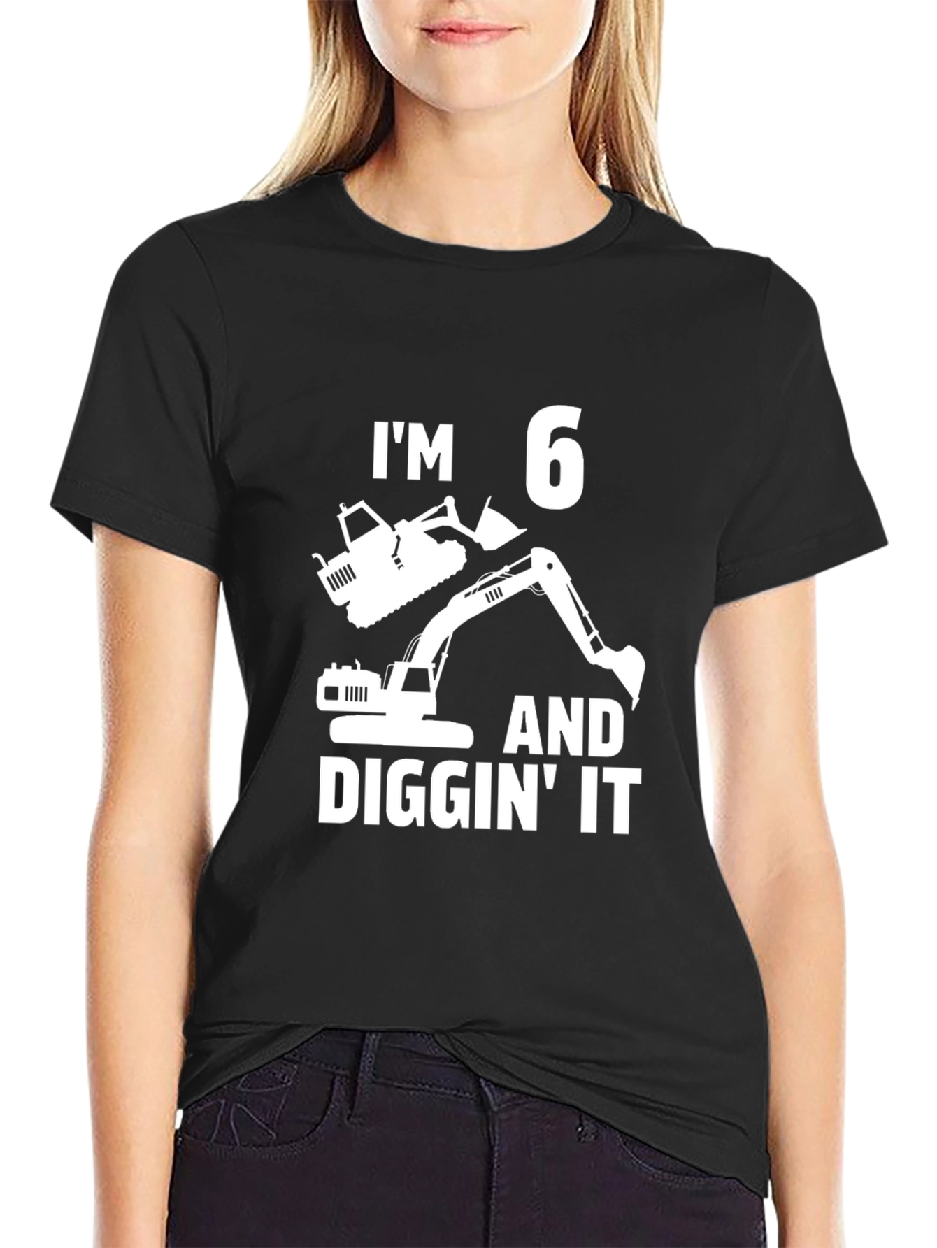 Black I'm 6 and Diggin' It Birthday T-Shirt view 2
