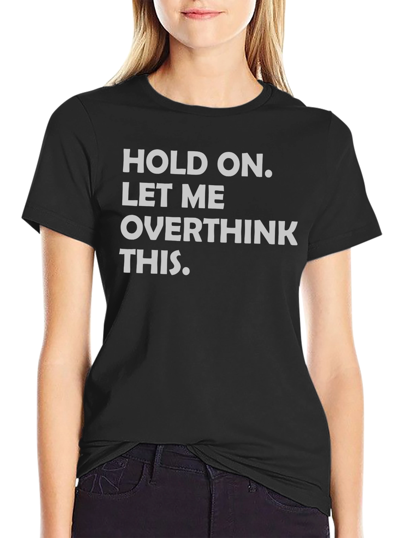 Black Overthinker Tee - Funny Sarcastic Graphic T-Shirt view 2
