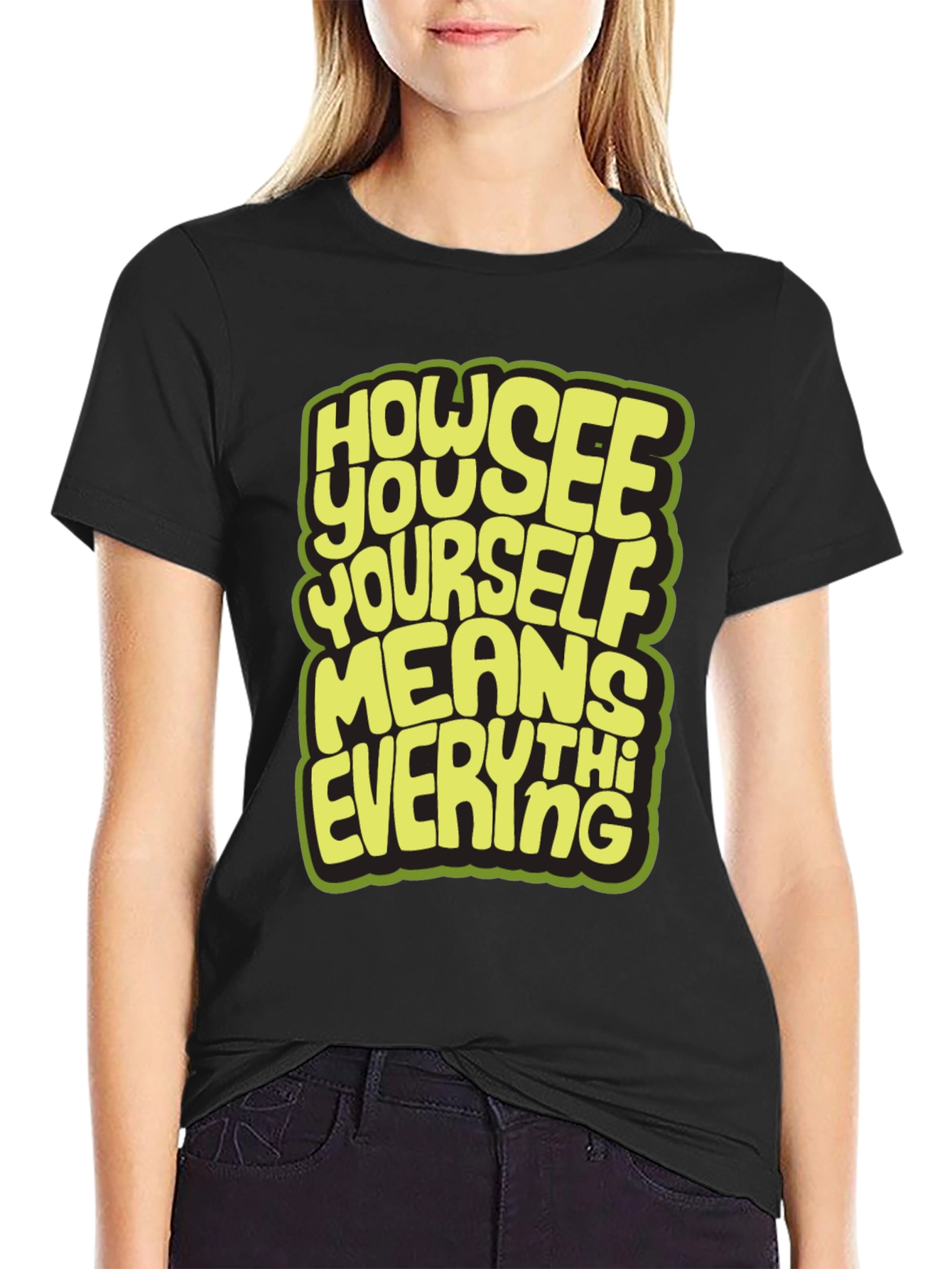 Inspirational Graphic Tee - "How You See Yourself" Black T-Shirt - 2