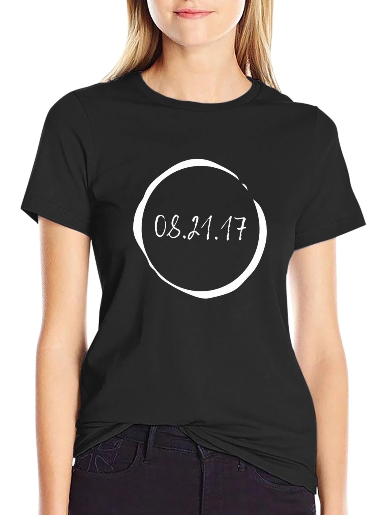 Black Eclipse Date T-Shirt - August 21, 2017 view 2