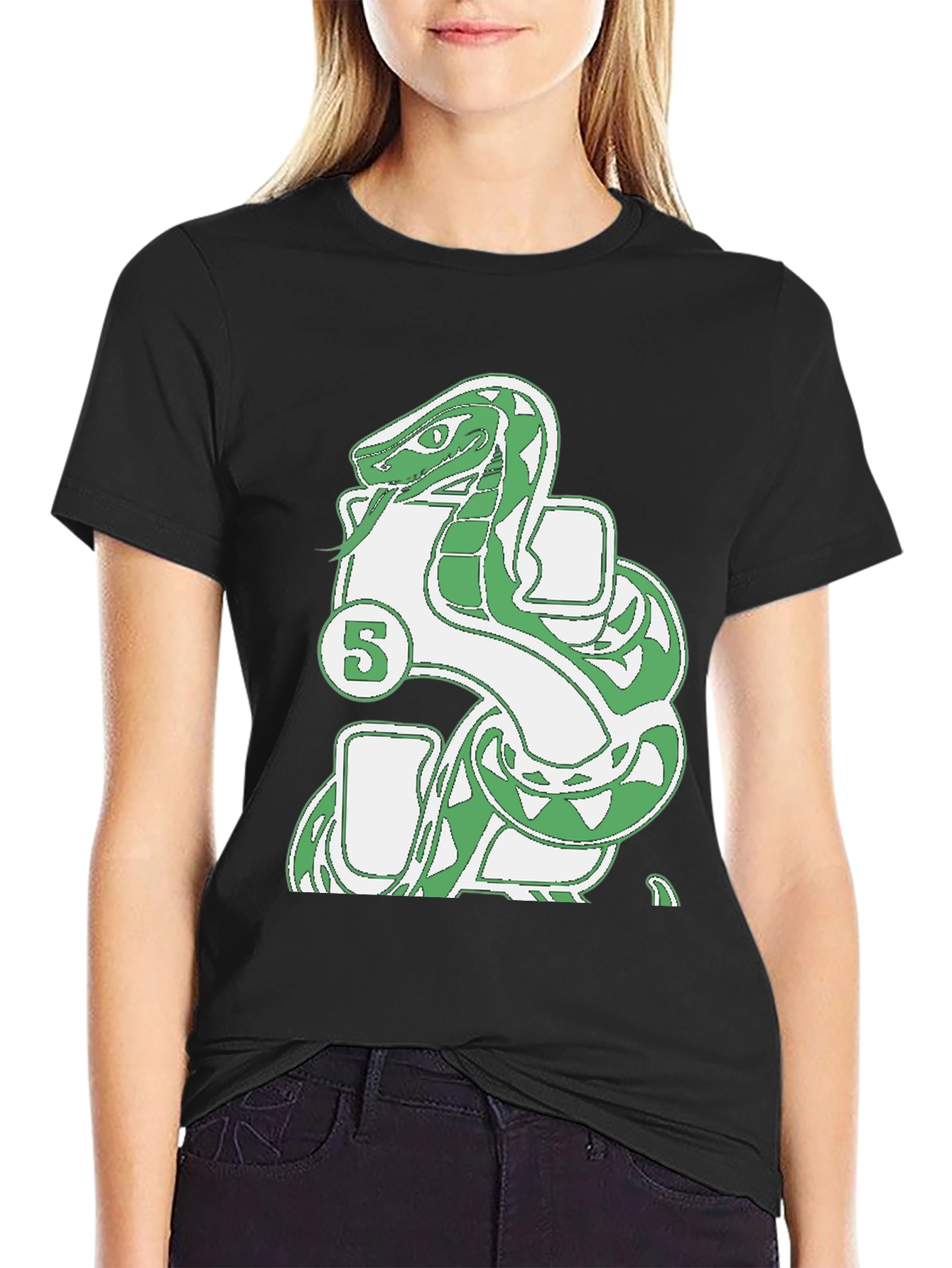Black Snake 5 T-Shirt - Unique Graphic Tee view 2