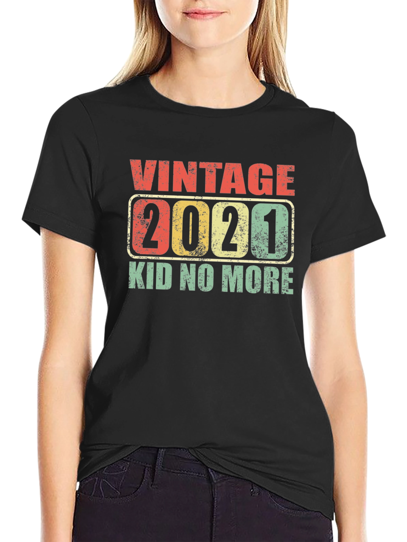 Black Vintage 2021 Kid No More Graphic Tee view 2