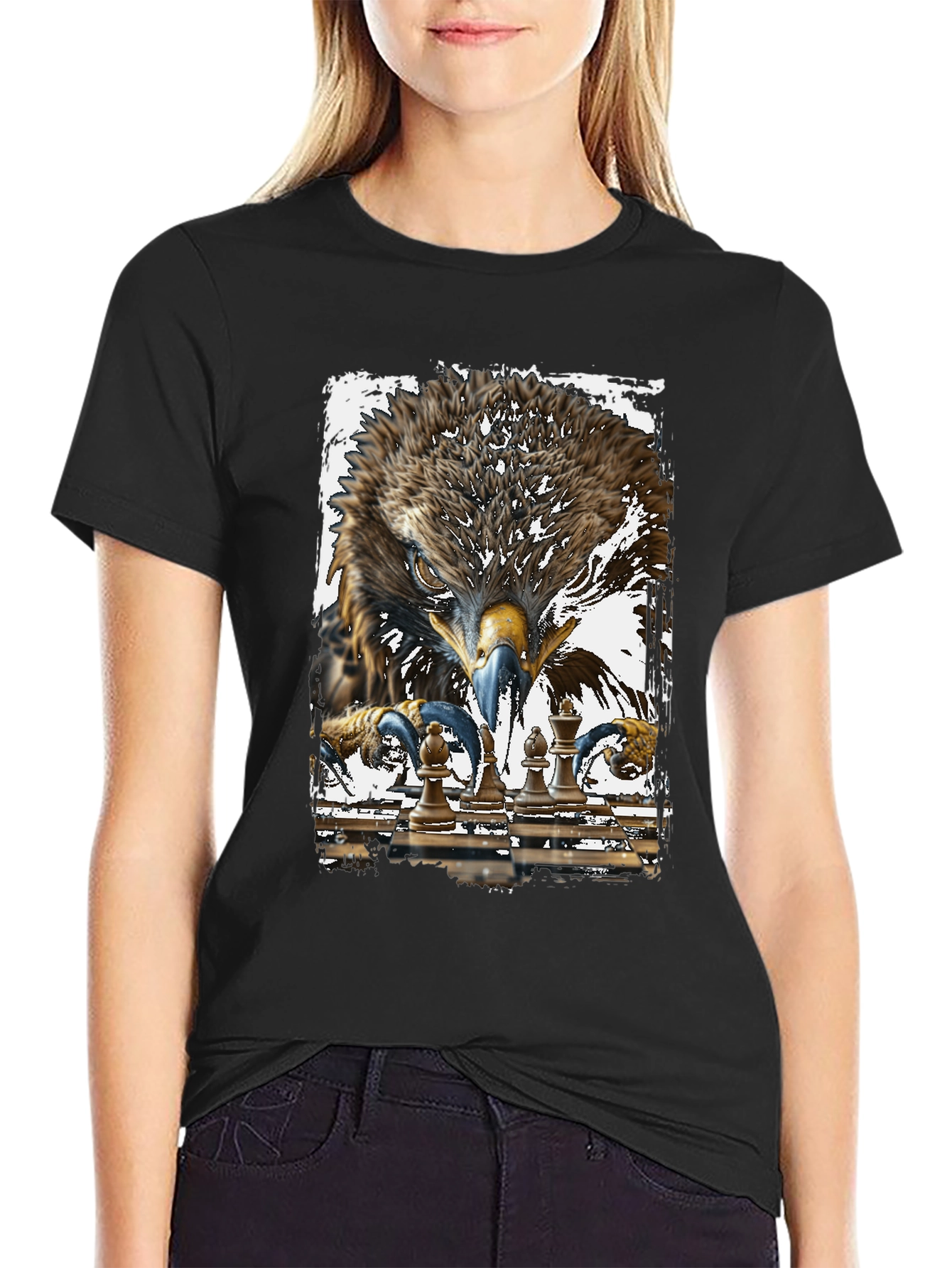 Black Eagle Chess Master Graphic T-Shirt view 2