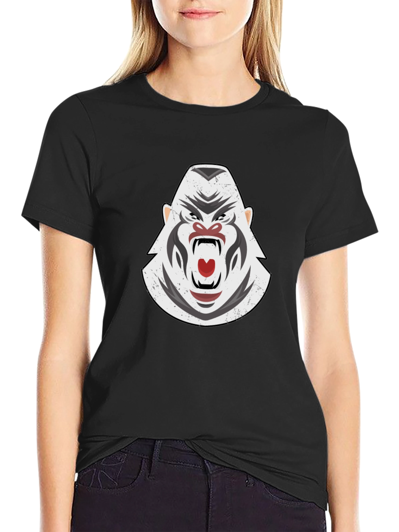 Black Gorilla Graphic Black T-Shirt view 2