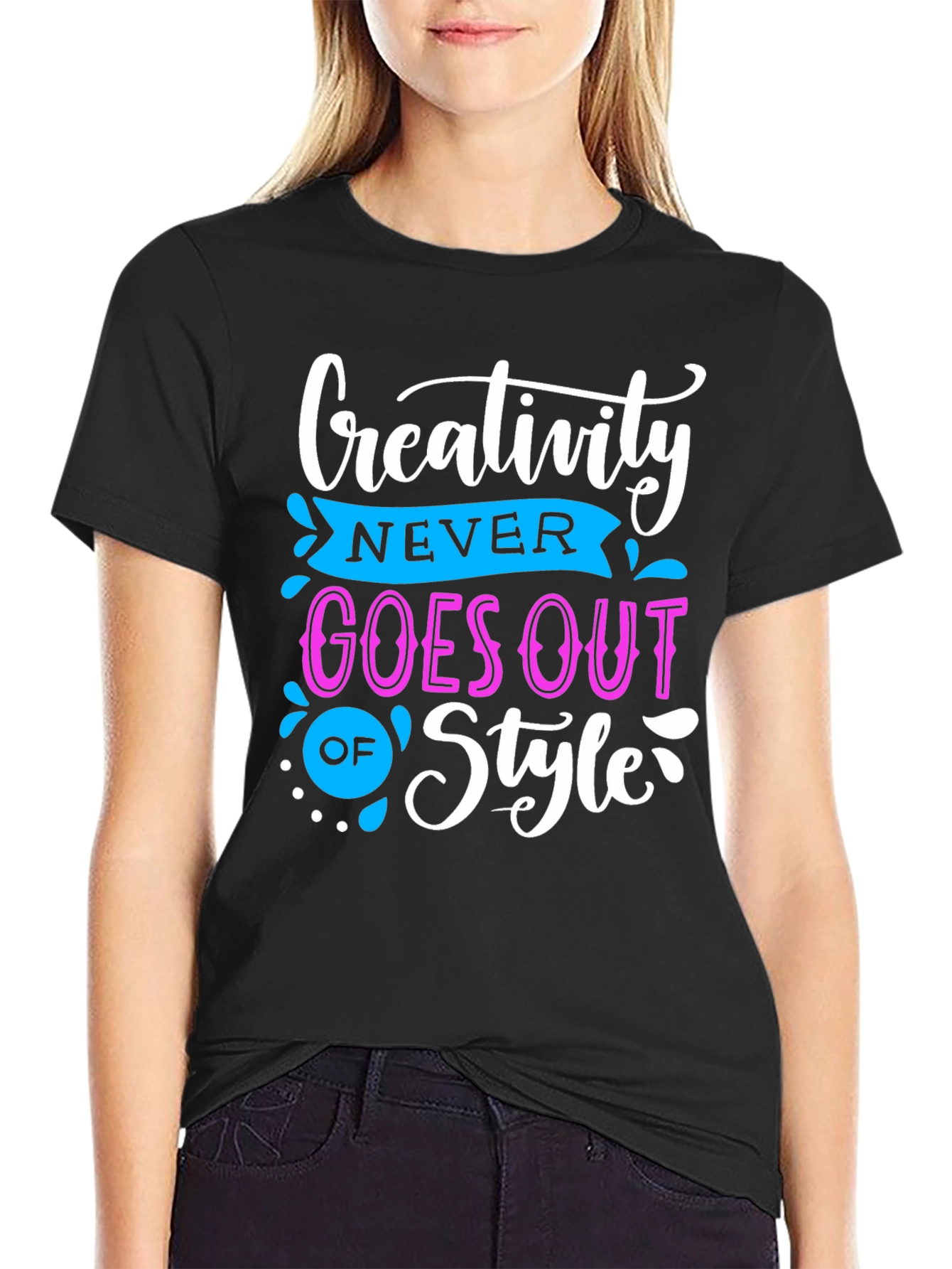 Black Creative Style T-Shirt: Never Goes Out of Fashion view 2