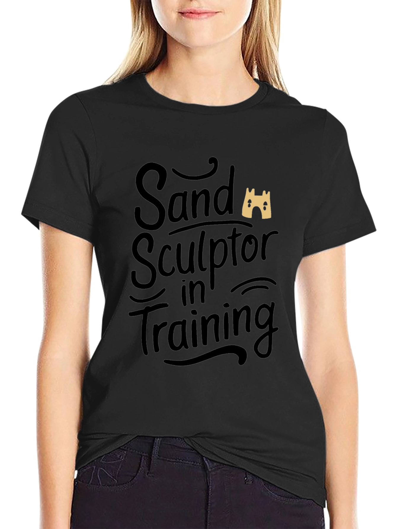 Black Sand Sculptor in Training Black T-Shirt view 2