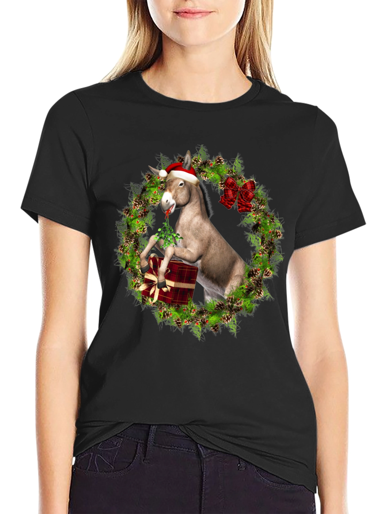 Black Festive Donkey T-Shirt view 2