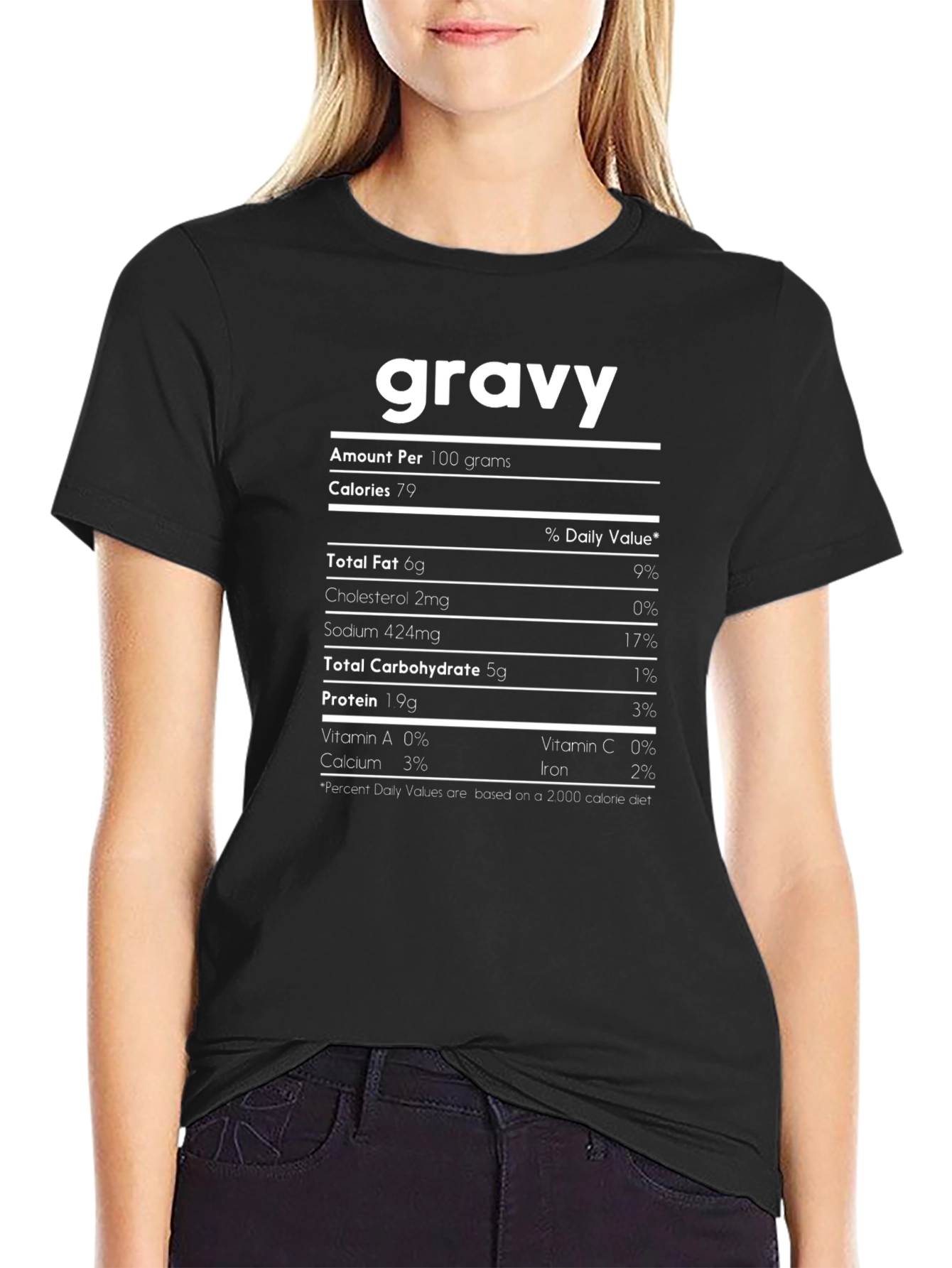 Black Gravy Nutrition Facts T-Shirt view 2