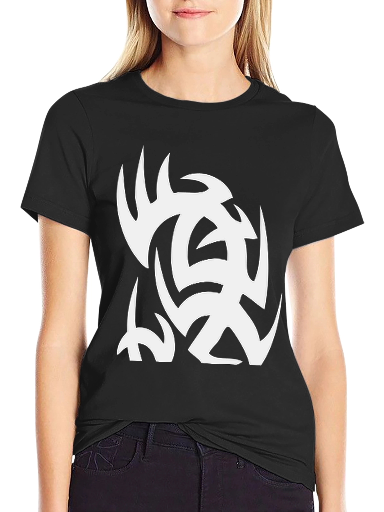 Black Tribal Graphic Black Tee view 2