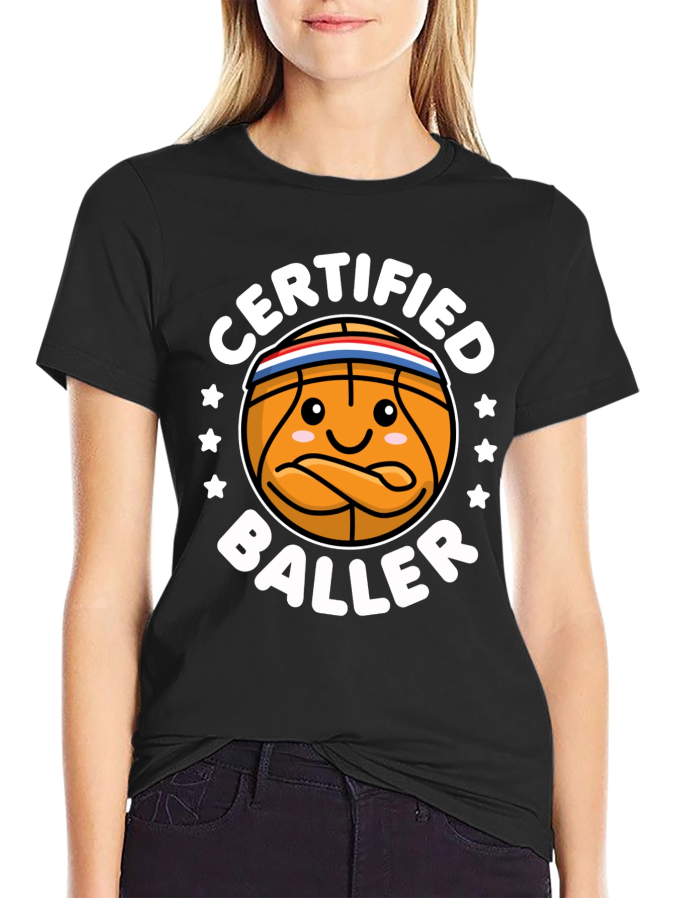 Black Certified Baller Basketball T-Shirt view 2