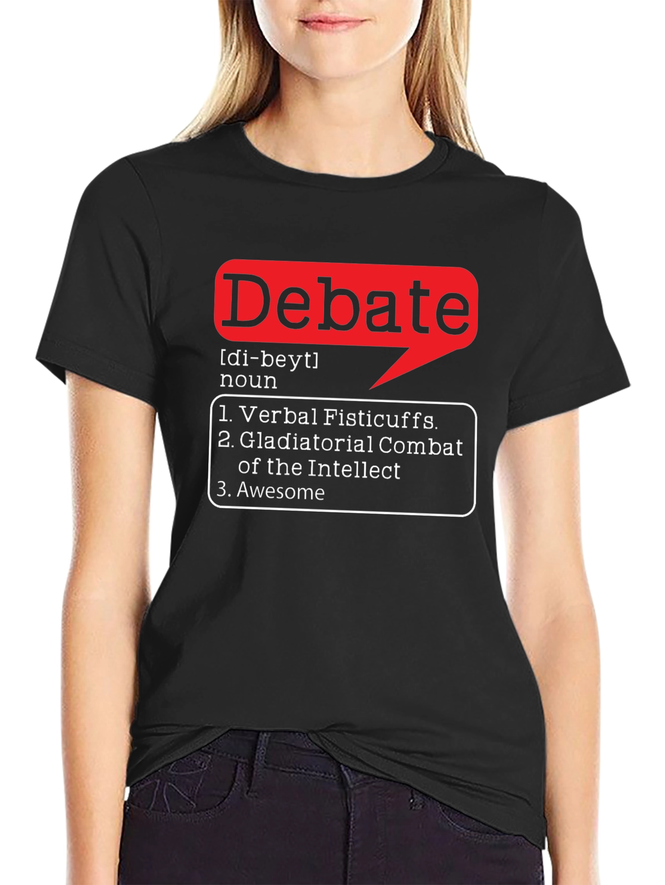 Black Debate Definition Black T-Shirt view 2