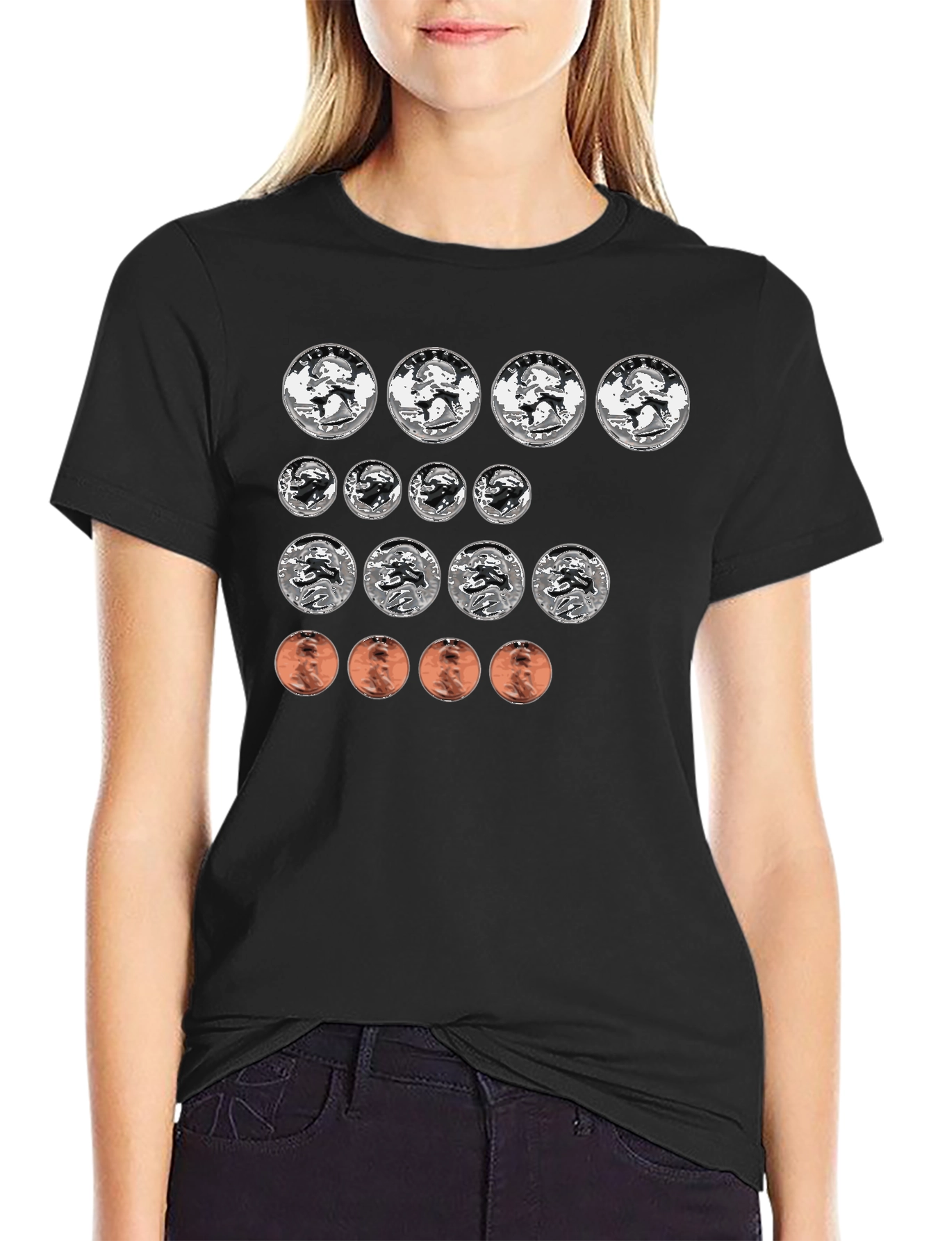 Black Coin Collector T-Shirt - Funny Money Design view 2
