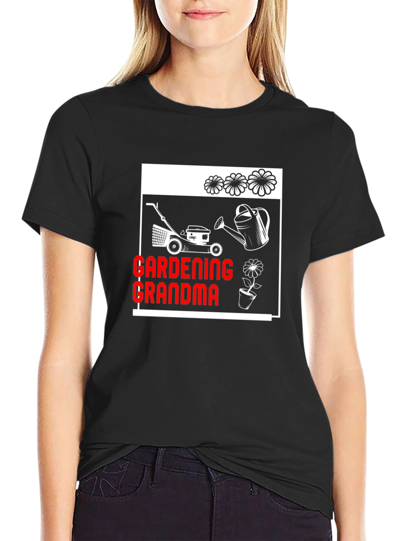 Black Gardening Grandma T-Shirt - Gardener Gift view 2