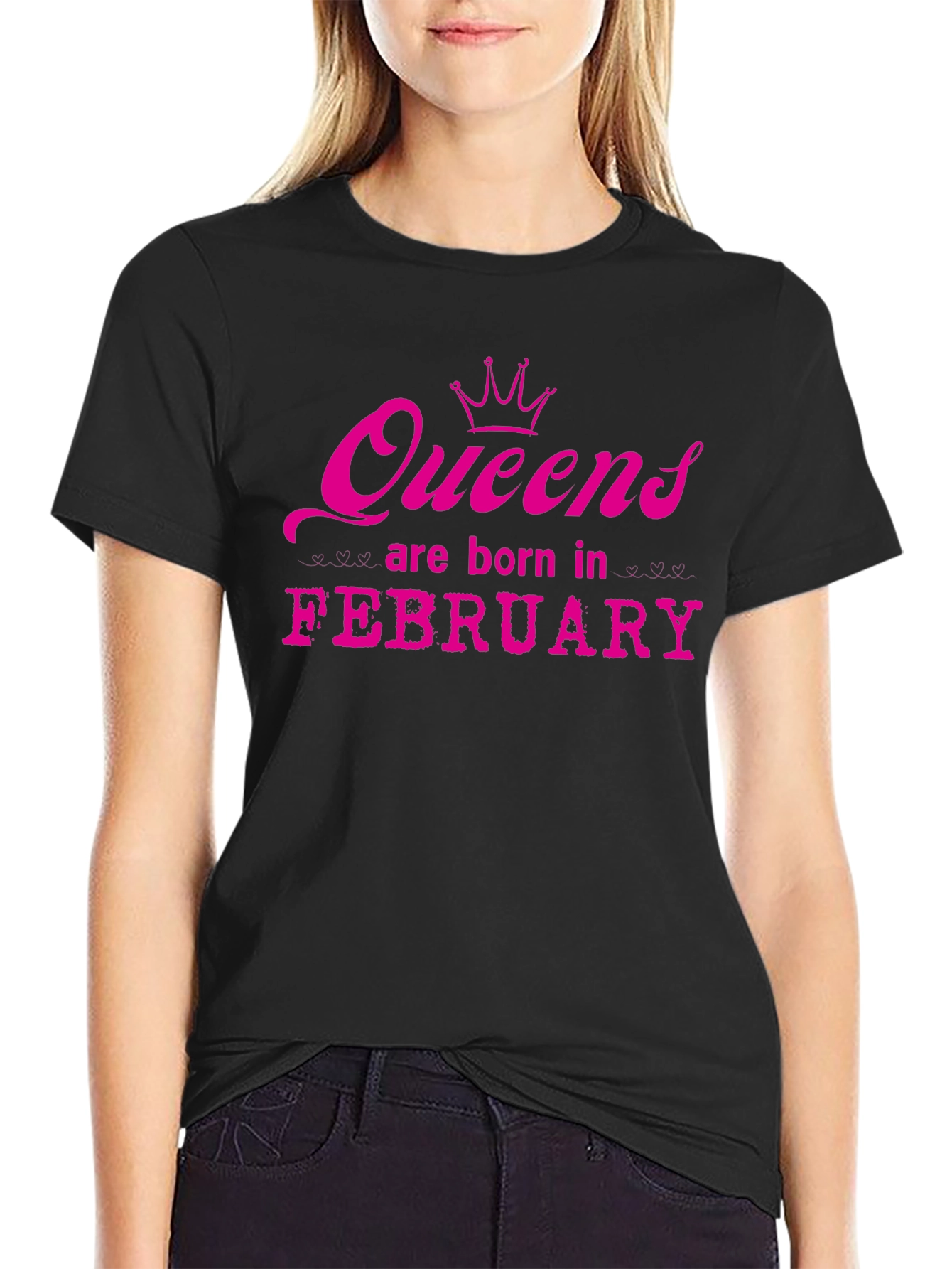 Black Queens Are Born in February T-Shirt view 2