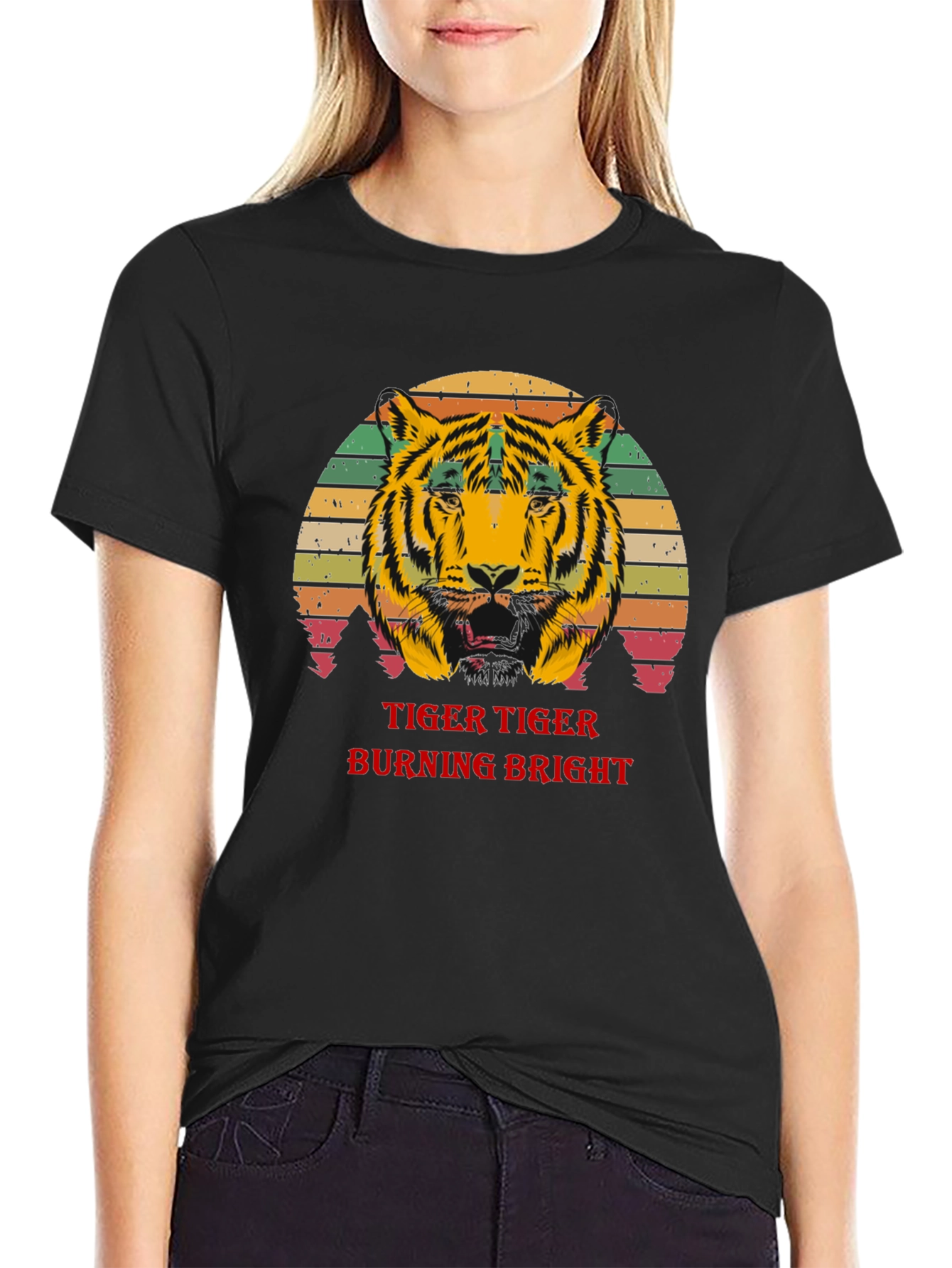Black Tiger Burning Bright Graphic T-Shirt view 2