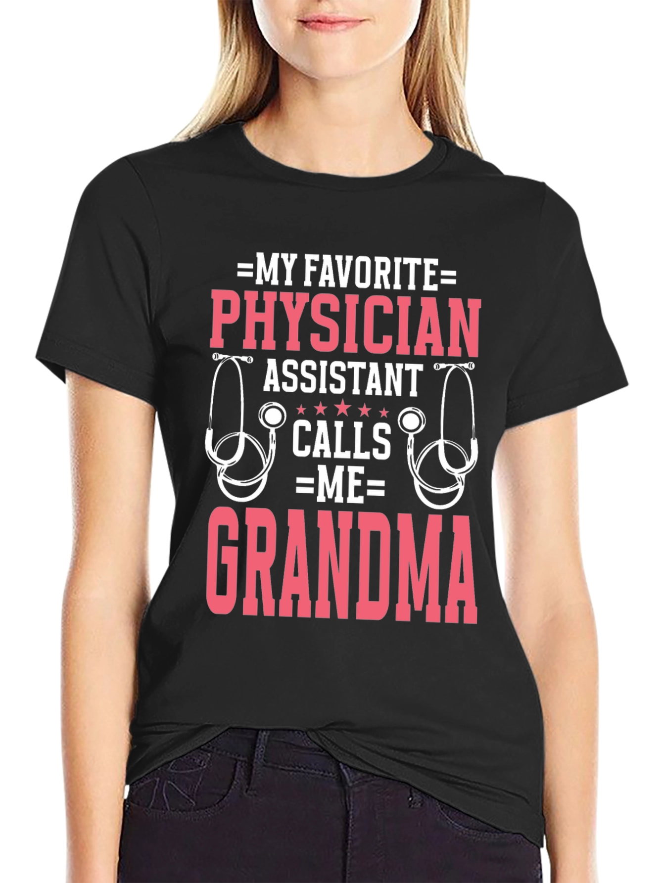 Black Physician Assistant Grandma T-Shirt view 2
