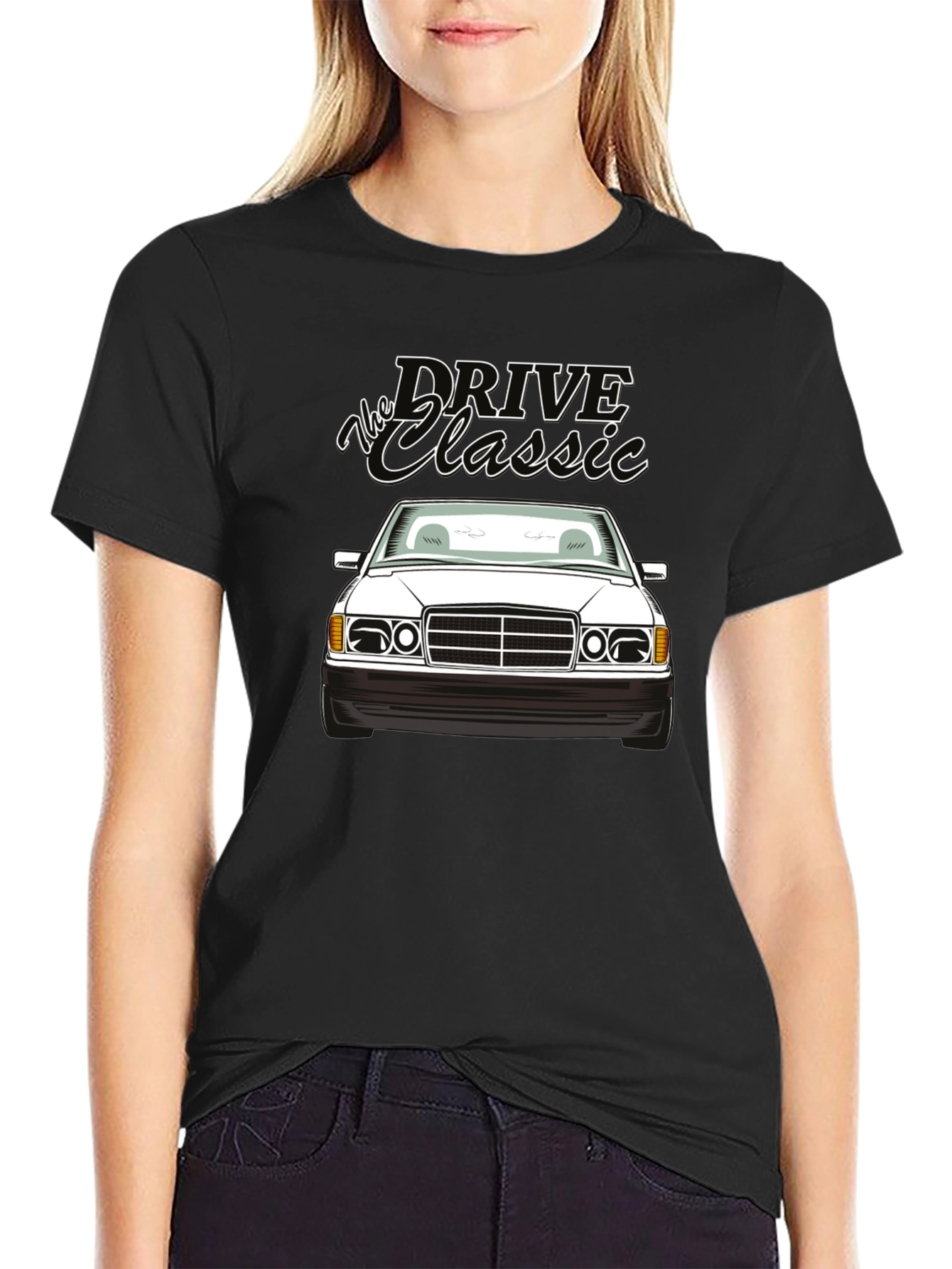 Black Drive the Classic Car T-Shirt - Black view 2