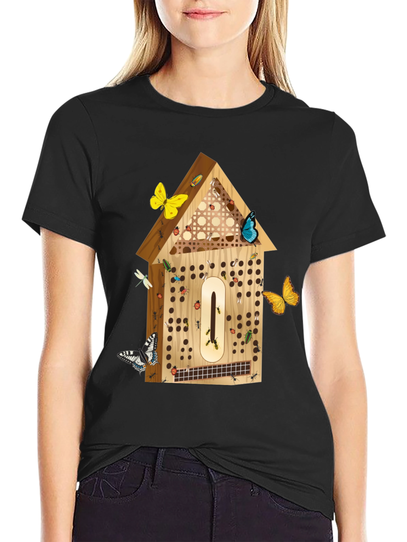 Black Insect Hotel T-Shirt - Nature Lover Tee view 2