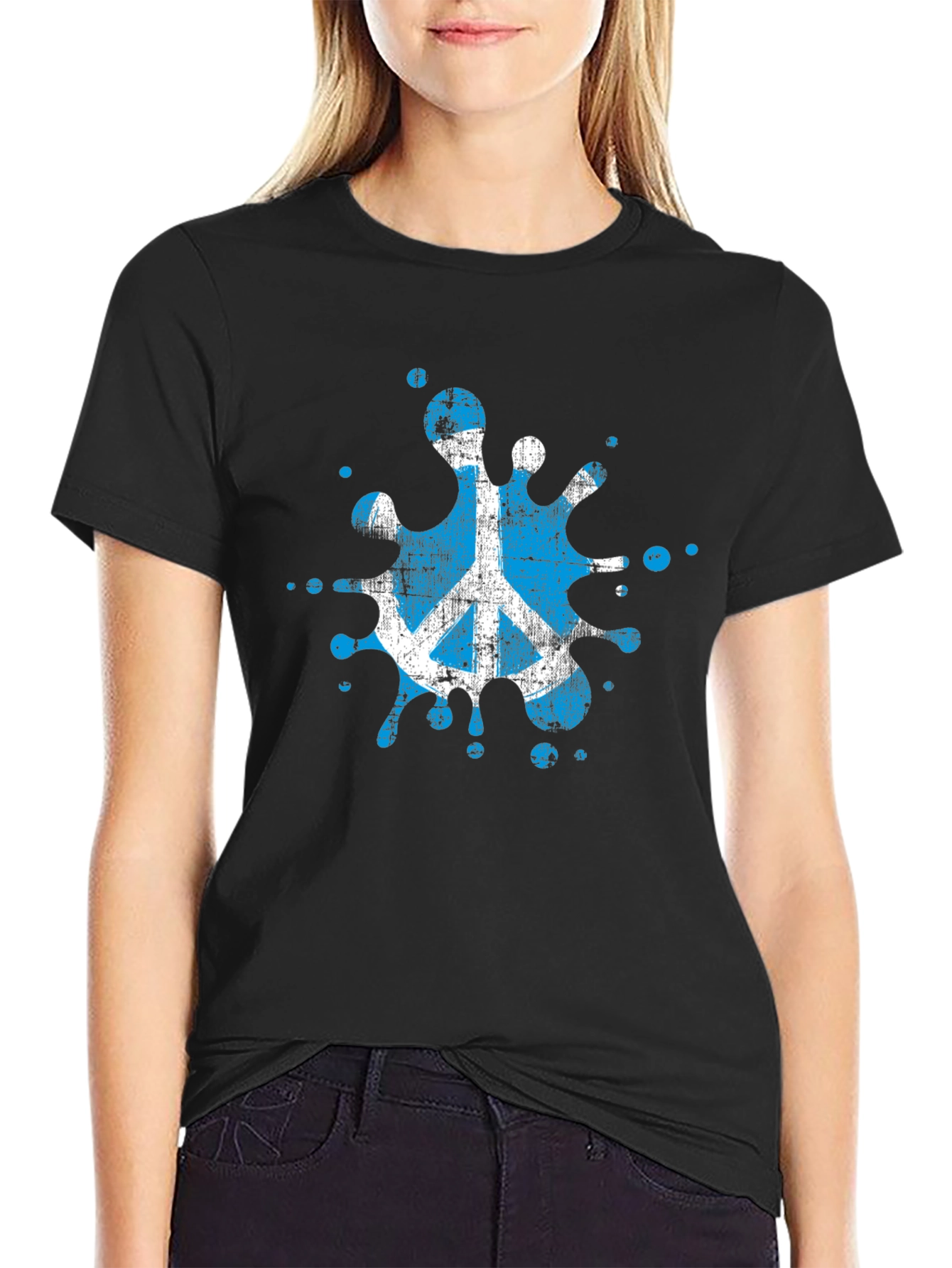 Peace Symbol Splash T-Shirt - Black - 2