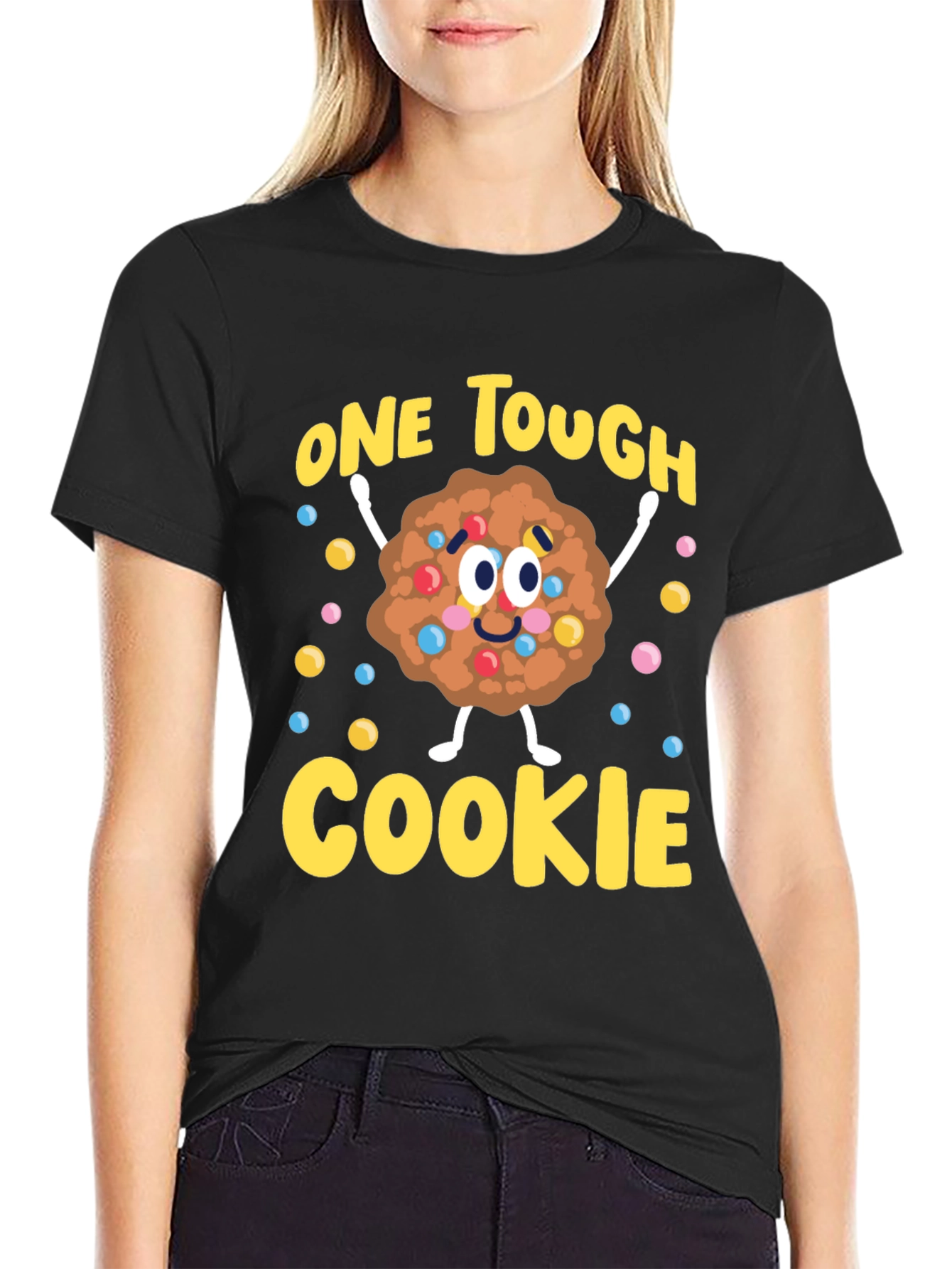 Black One Tough Cookie Graphic T-Shirt view 2