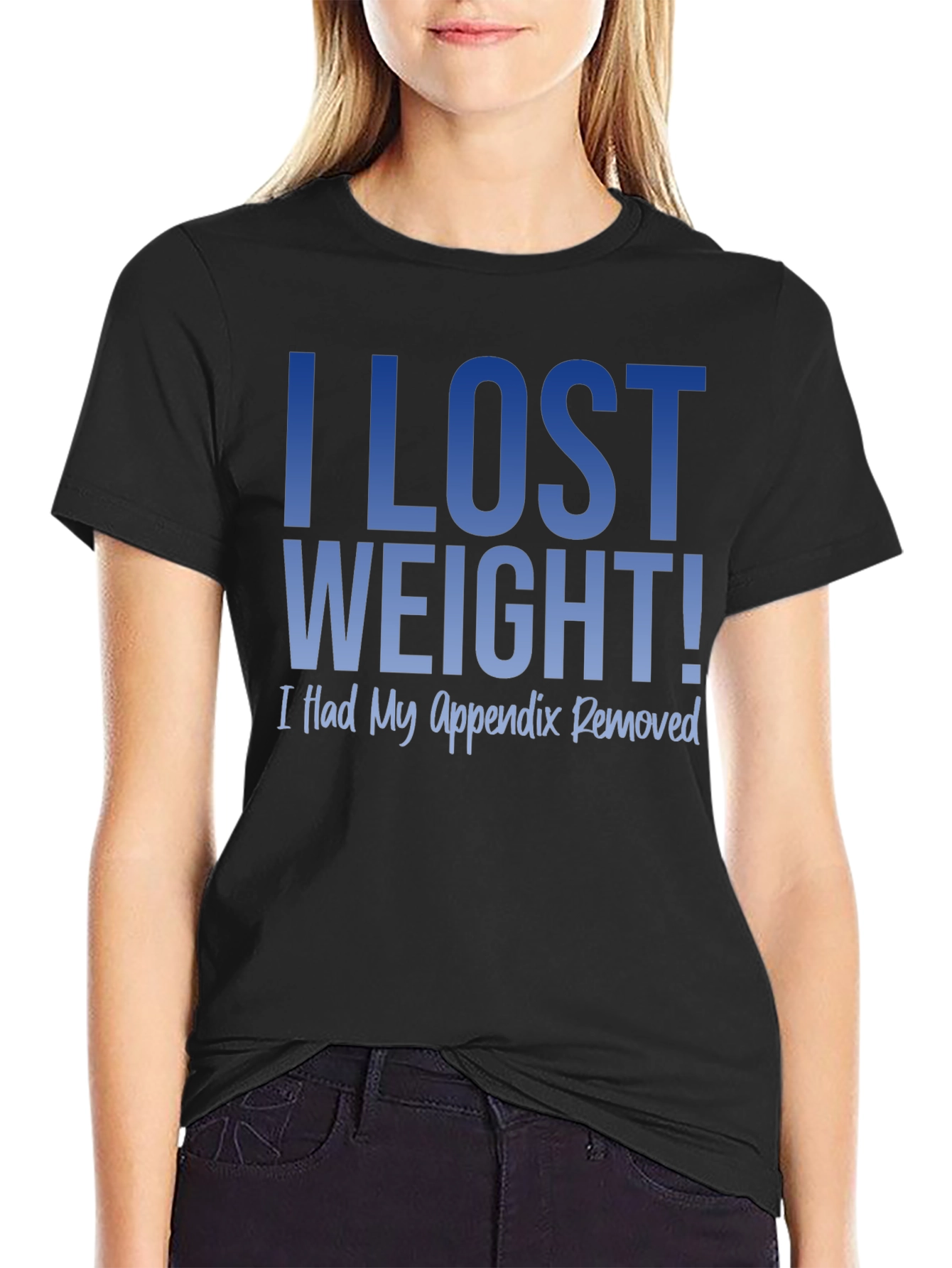 Black Funny Weight Loss T-Shirt - I Lost Weight! view 2