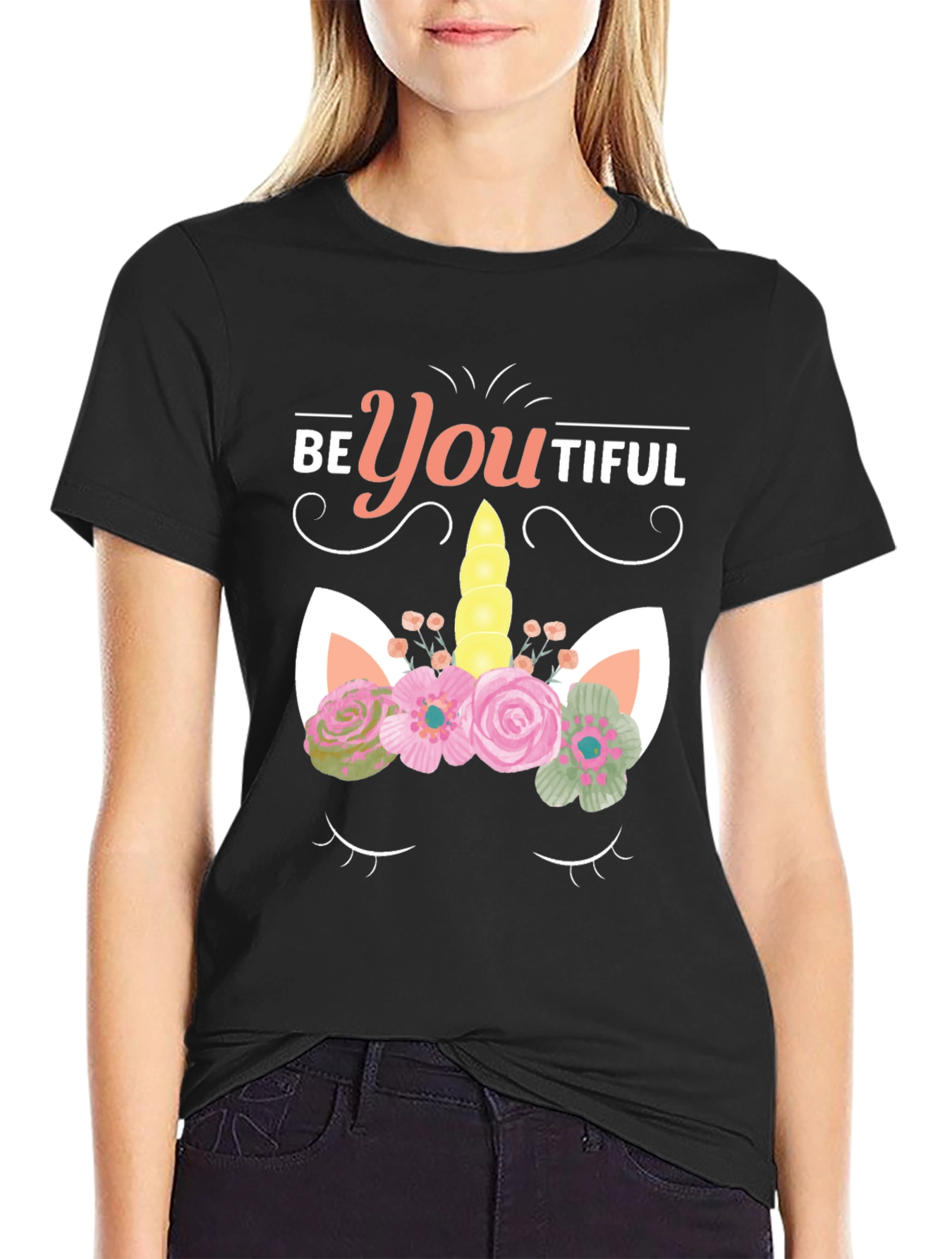 BeYOUtiful Unicorn Graphic Tee - Black - 2