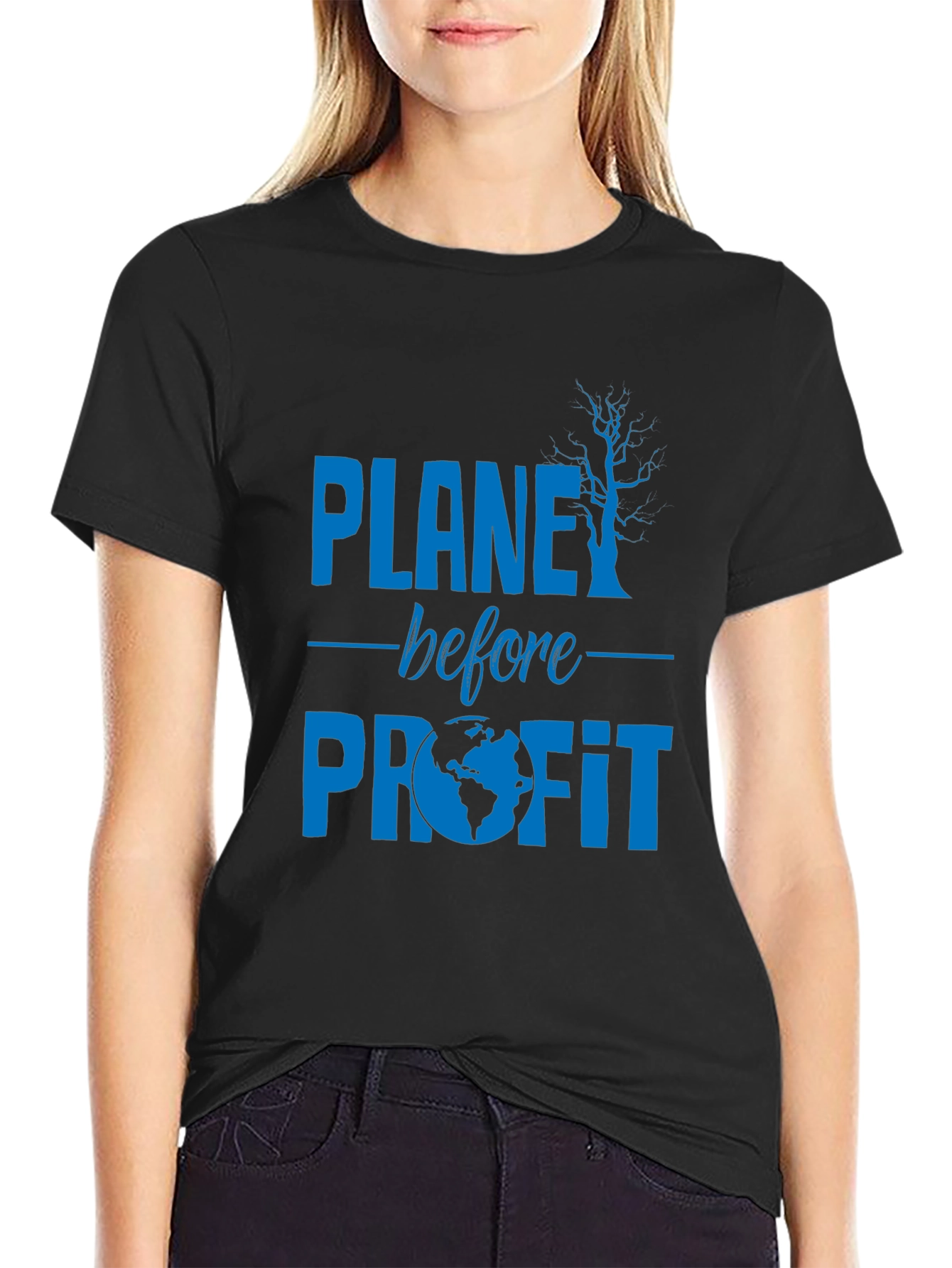 Black Planet Before Profit Graphic Tee - Eco Conscious view 2